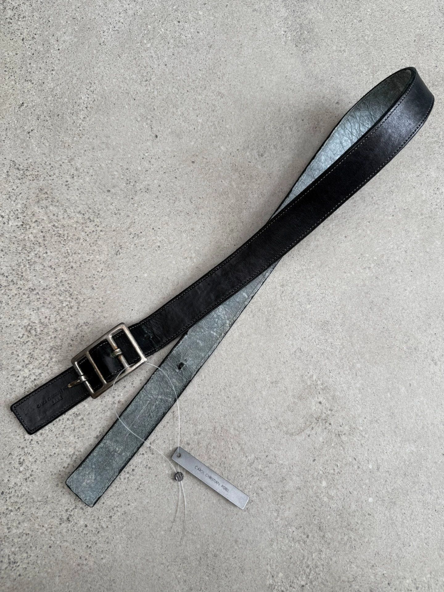 Carol Christian Poell Black Leather Belt Size ONE SIZE - 1 Thumbnail