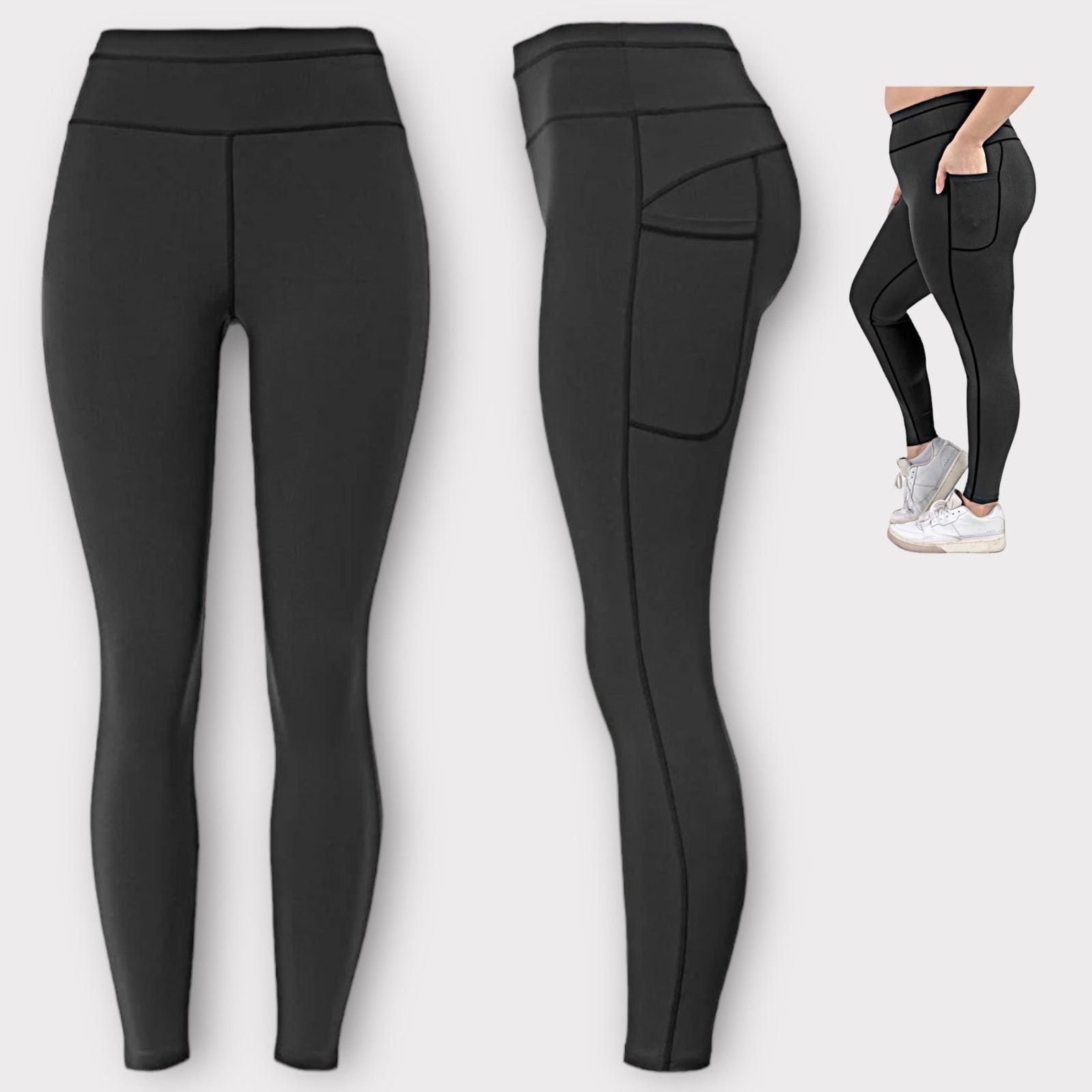 Macys Versatile Black Pocket Leggings | Medium | Stylish Comfort Size 30" / US 8 / IT 44 - 7 Thumbnail