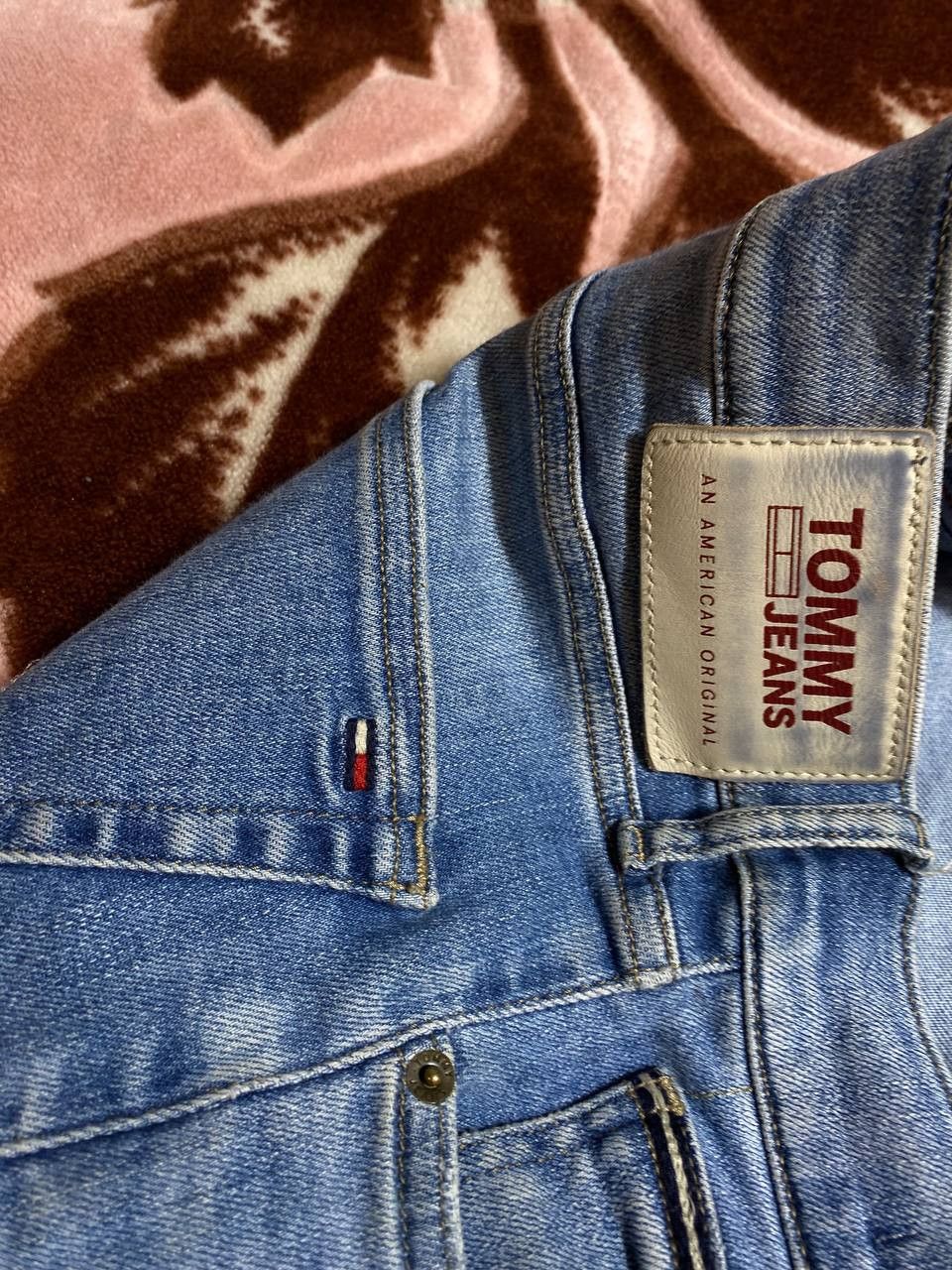 Tommy Hilfiger 2000s vintage rare baggy wide leg faded stonewash jeans Size US 33 - 6 Thumbnail