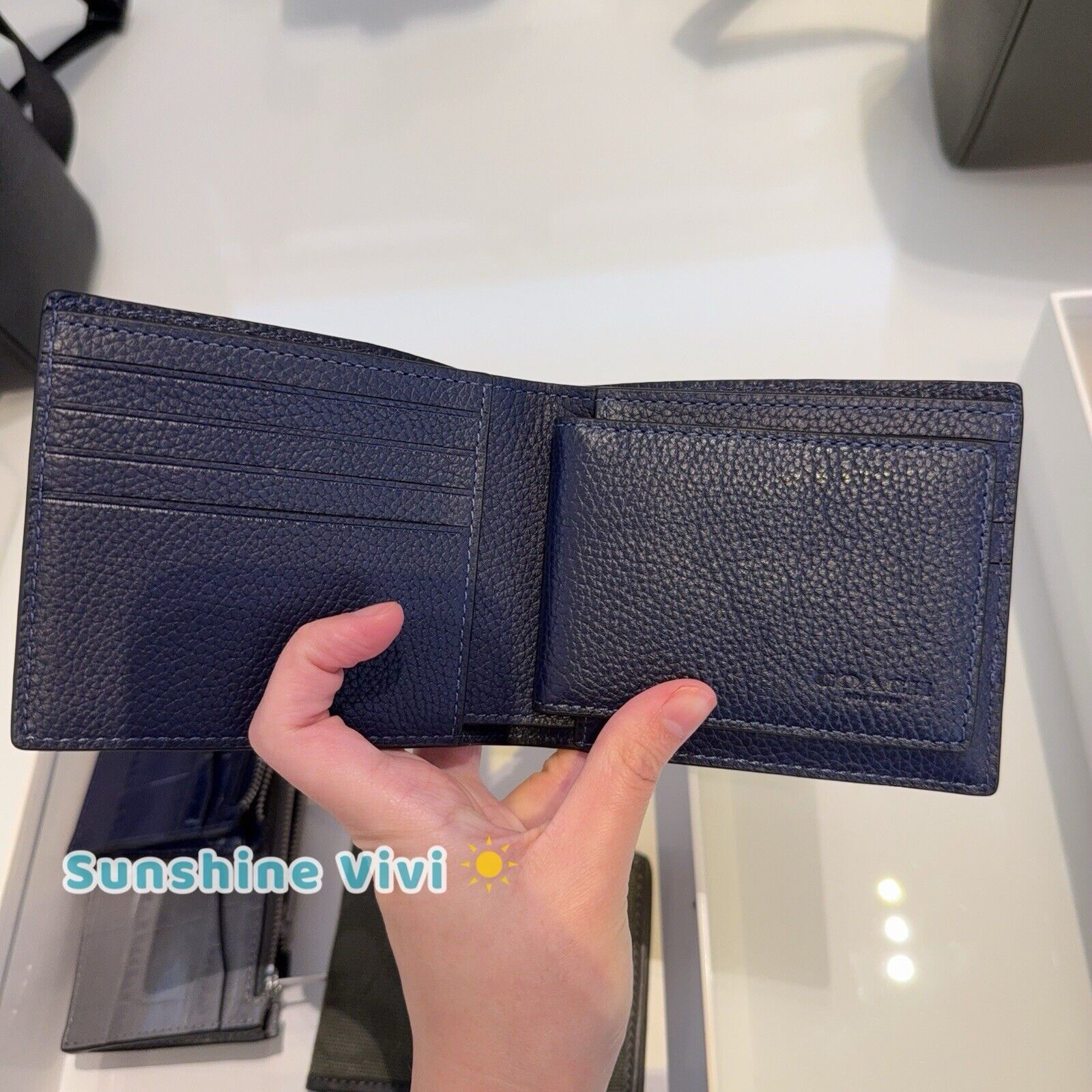 Coach NWT Coach CP279 3 In 1 Wallet With Coach Graphic Dark Navy Size ONE SIZE - 2 Thumbnail
