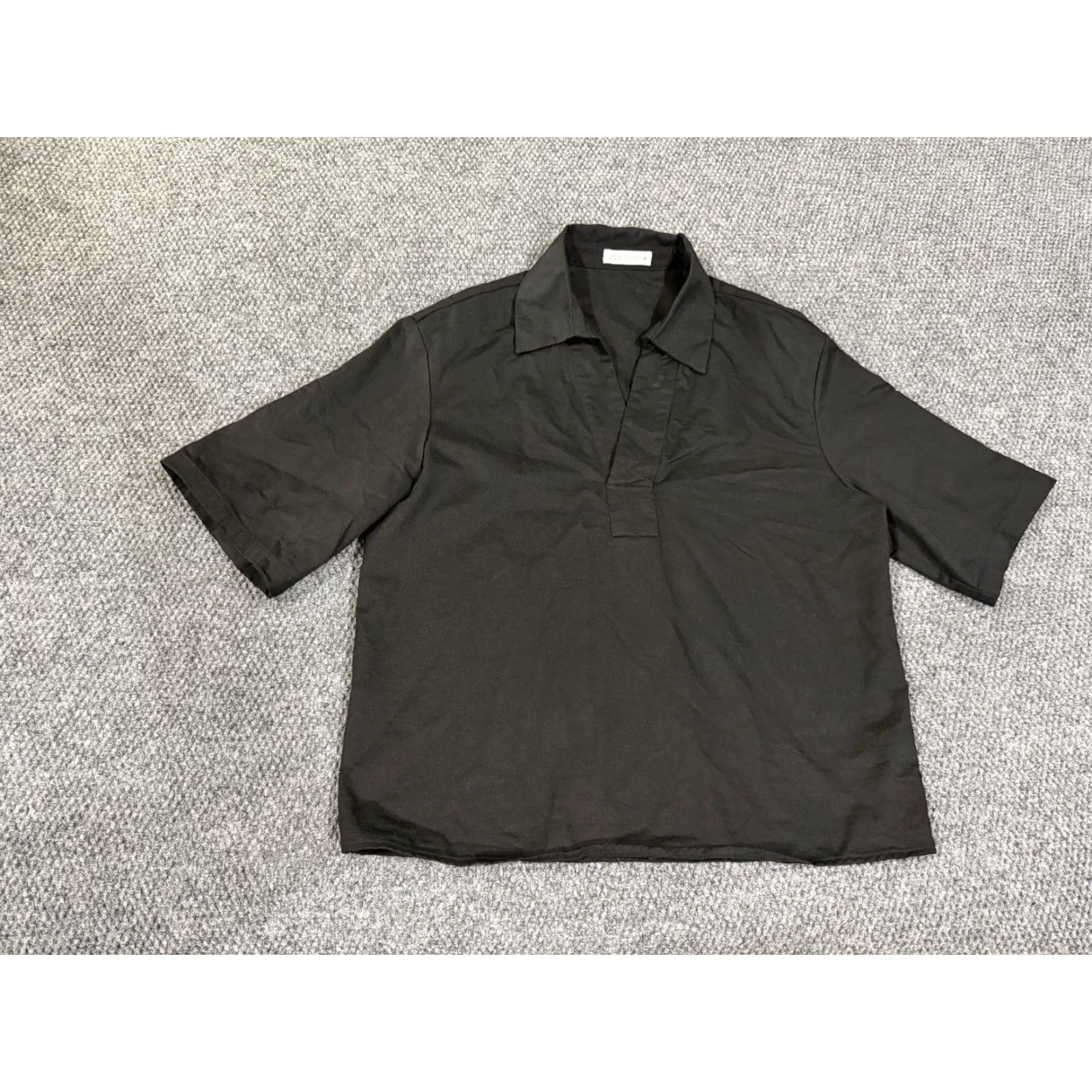 Zara Zara Blouse Womens Medium Black Short Sleeve Knit Cotton Linen V-Neck Pullover Casual Basic Size M / US 6-8 / IT 42-44 - 2 Thumbnail