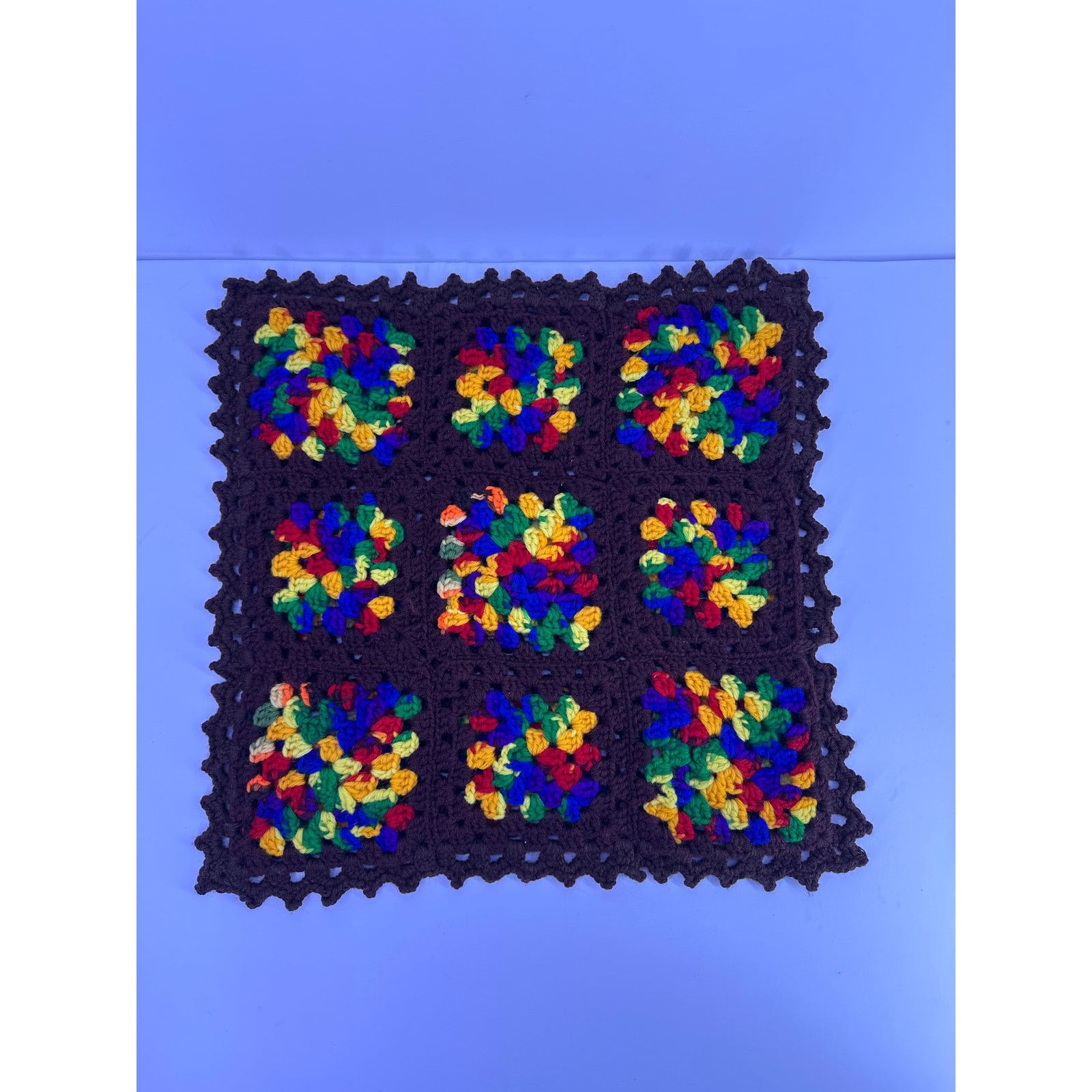 & Other Stories V Granny Square Crochet Table /Pillow Cover Handmade Size ONE SIZE - 2 Thumbnail