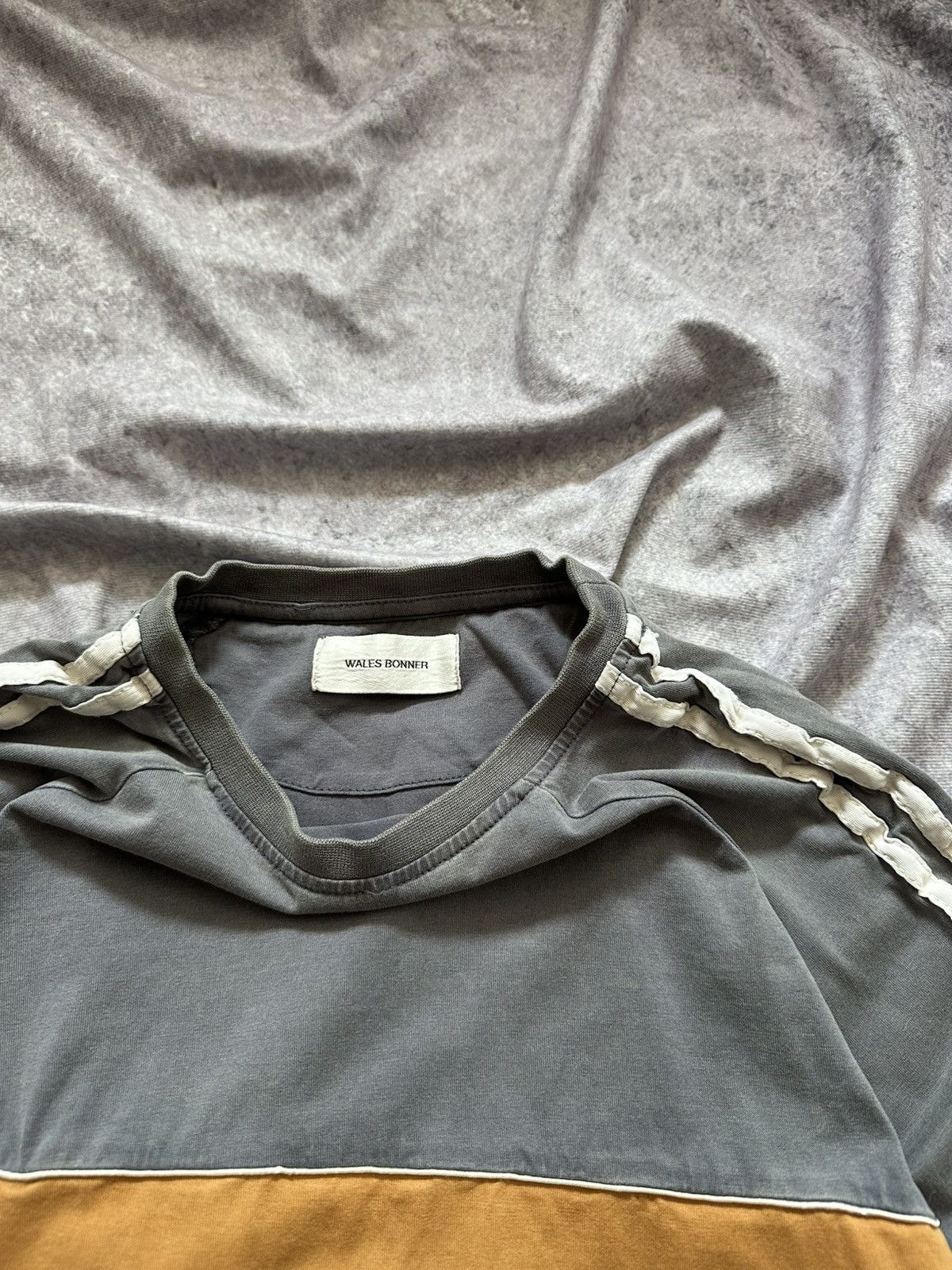 Wales Bonner Wales Bonner Grey George Stripe Tee Size XS Grey Size US XS / EU 42 / 0 - 4 Thumbnail