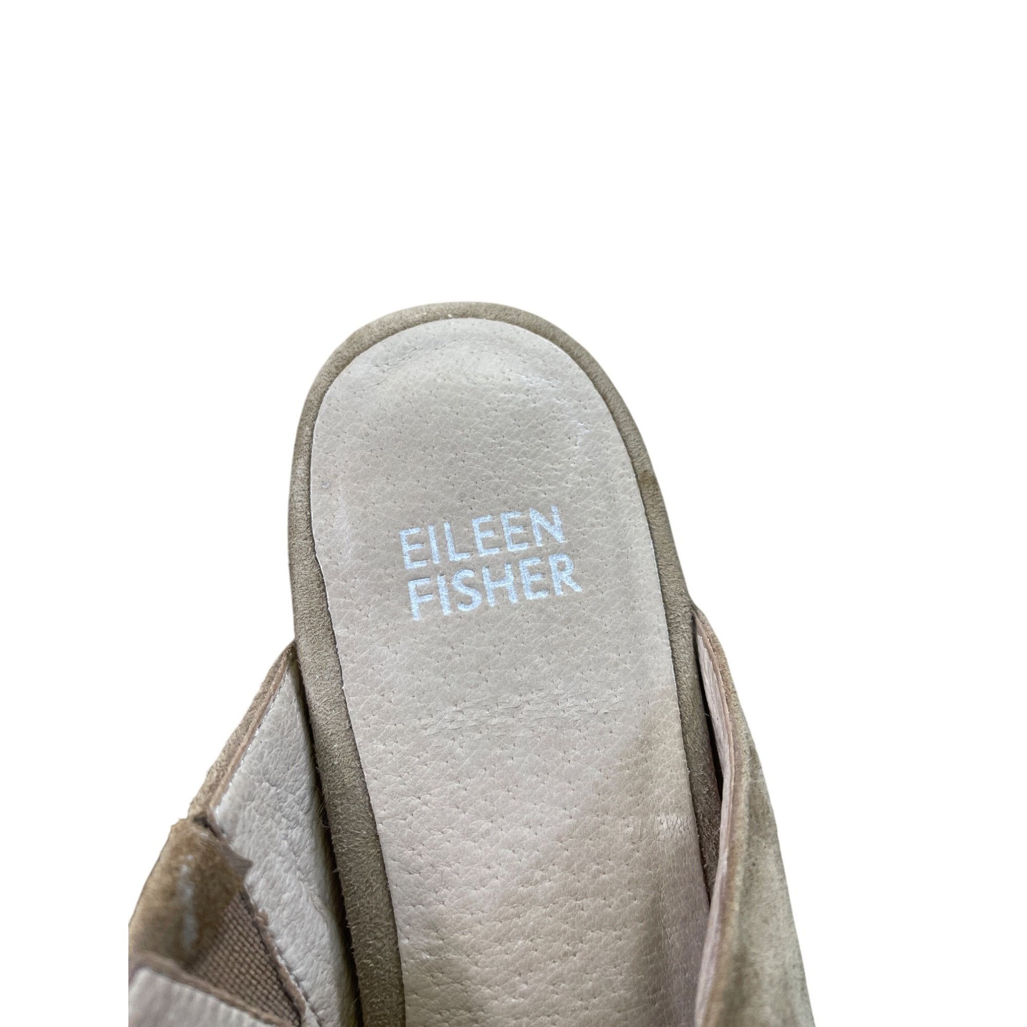 Eileen Fisher Eileen Fisher Womens Tan Suede Block Mules Shoes Size 5 SKU Size US 5 / IT 35 - 9 Thumbnail