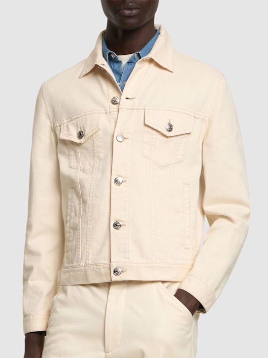 Brunello Cucinelli o1y0526 Denim Jacket in Beige Size US M / EU 48-50 / 2 - 3 Thumbnail
