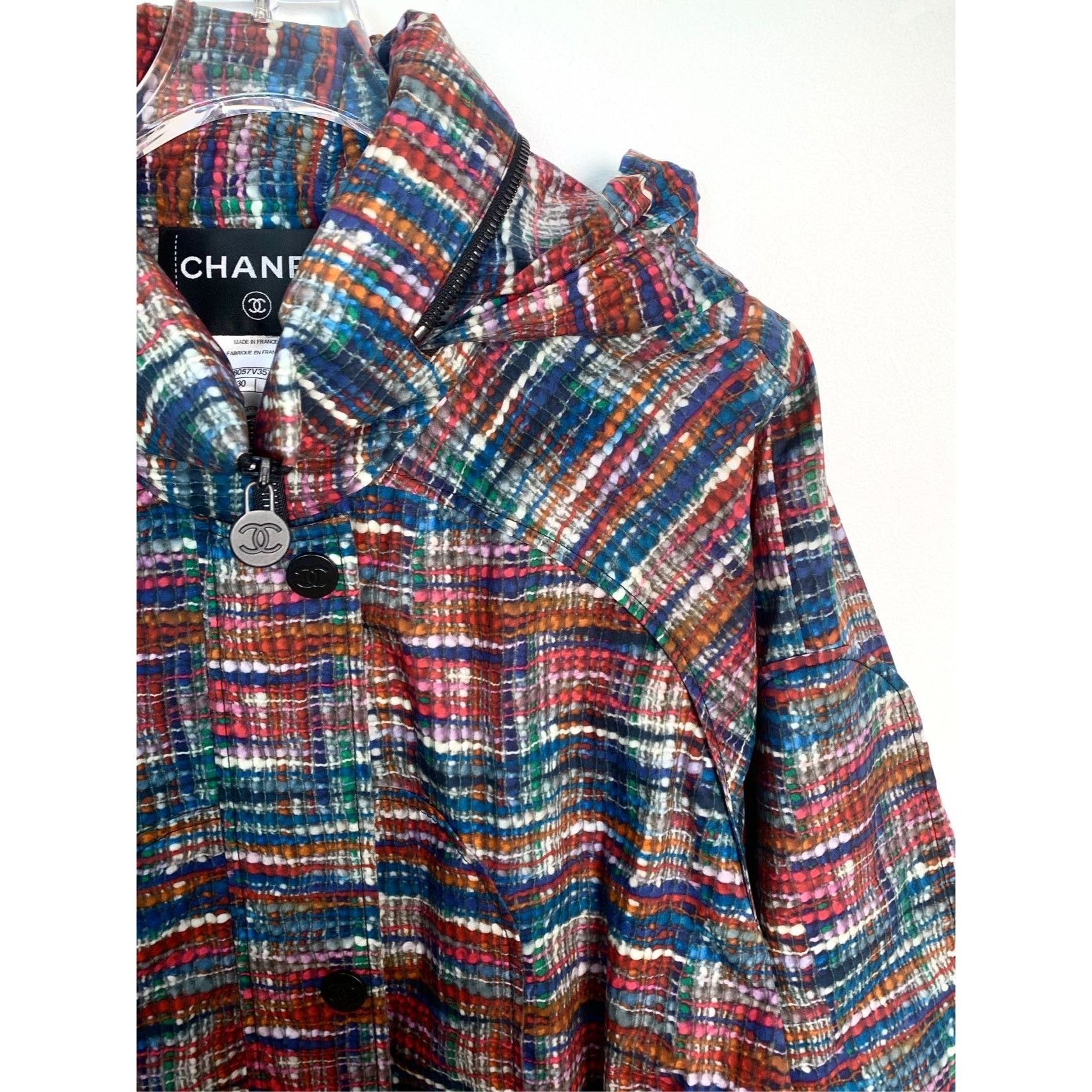 Chanel CHANEL Multicolor Tweed Hooded Coat With Drawstring Waist Si Size M / US 6-8 / IT 42-44 - 5 Thumbnail