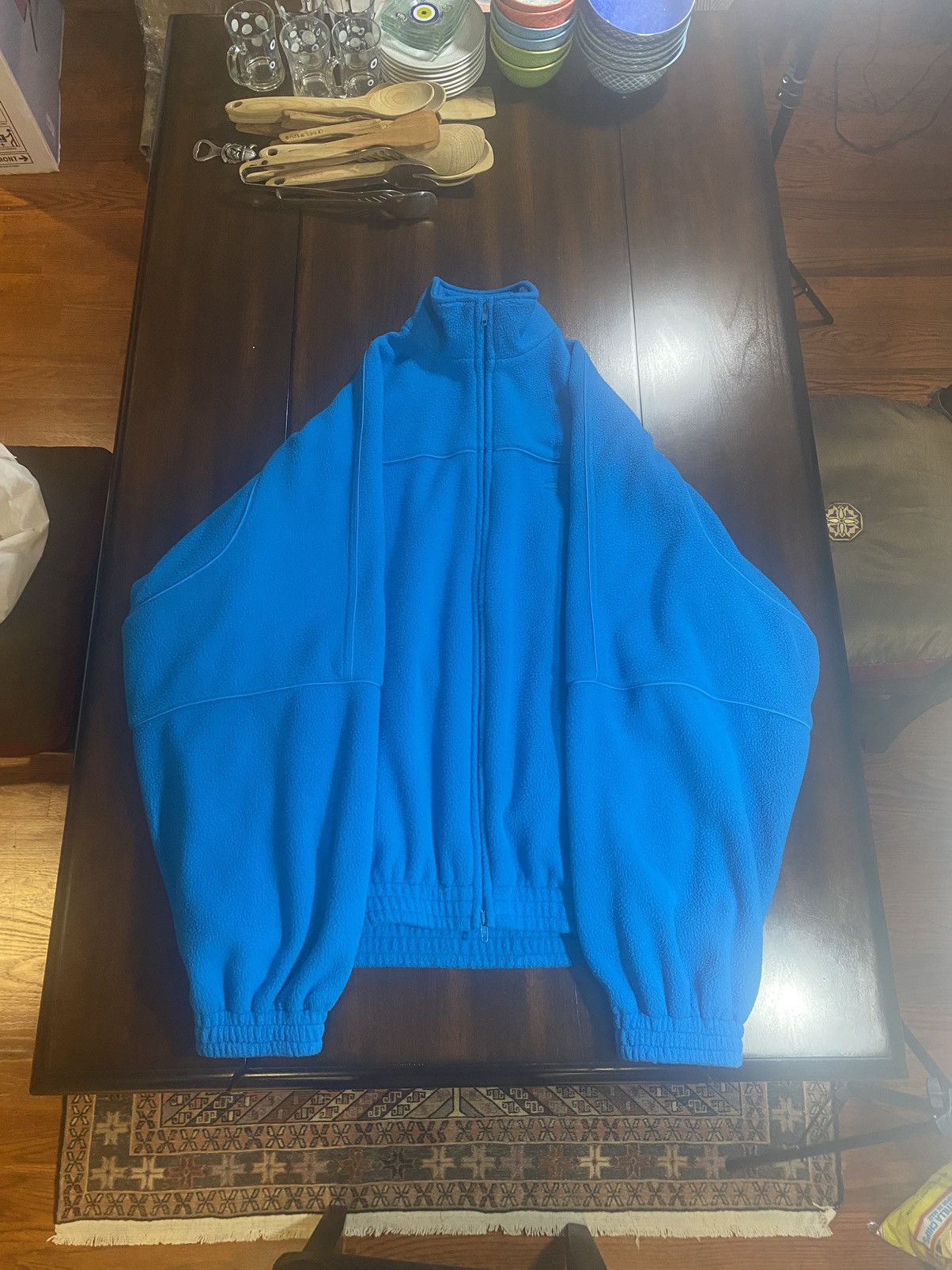 Balenciaga Balenciaga Blue Oversized Tracksuit Fleece Jacket Size US M / EU 48-50 / 2 - 2 Thumbnail