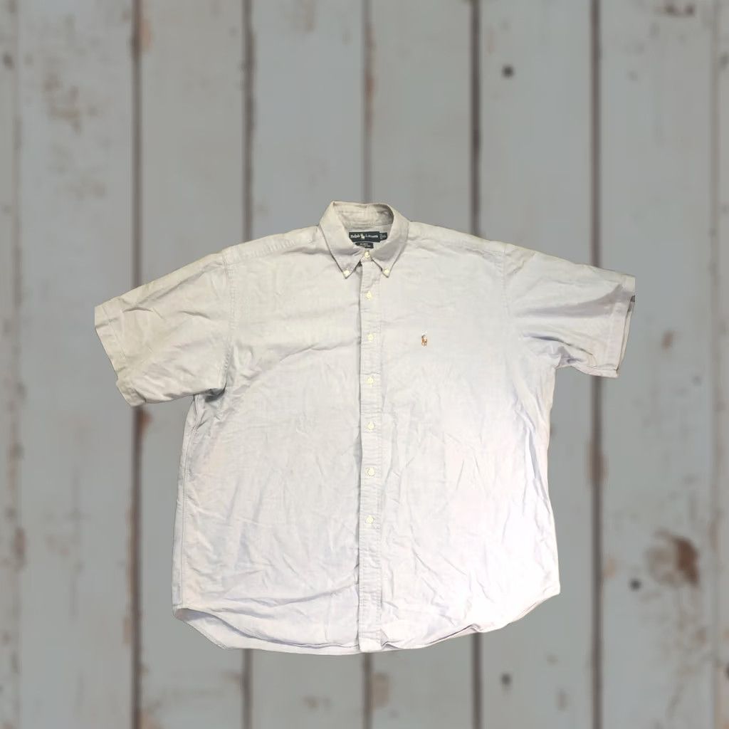 Ralph Lauren Ralph Lauren Shirt Mens XL Blue Solid Short Sleeve Button-Down Blake Pony Logo Size US XL / EU 56 / 4 - 1 Thumbnail
