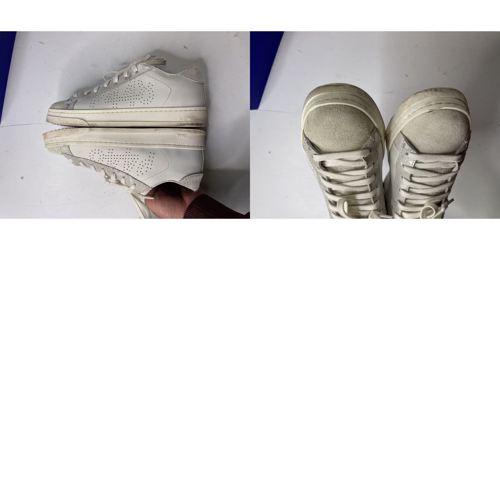 P448 P448 Jack Sneakers Women's 37 Low Top White Pink Fluro Leather Cowhide Breathable Cushioned Casual Walking Shoes Size M / US 6-8 / IT 42-44 - 10 Thumbnail