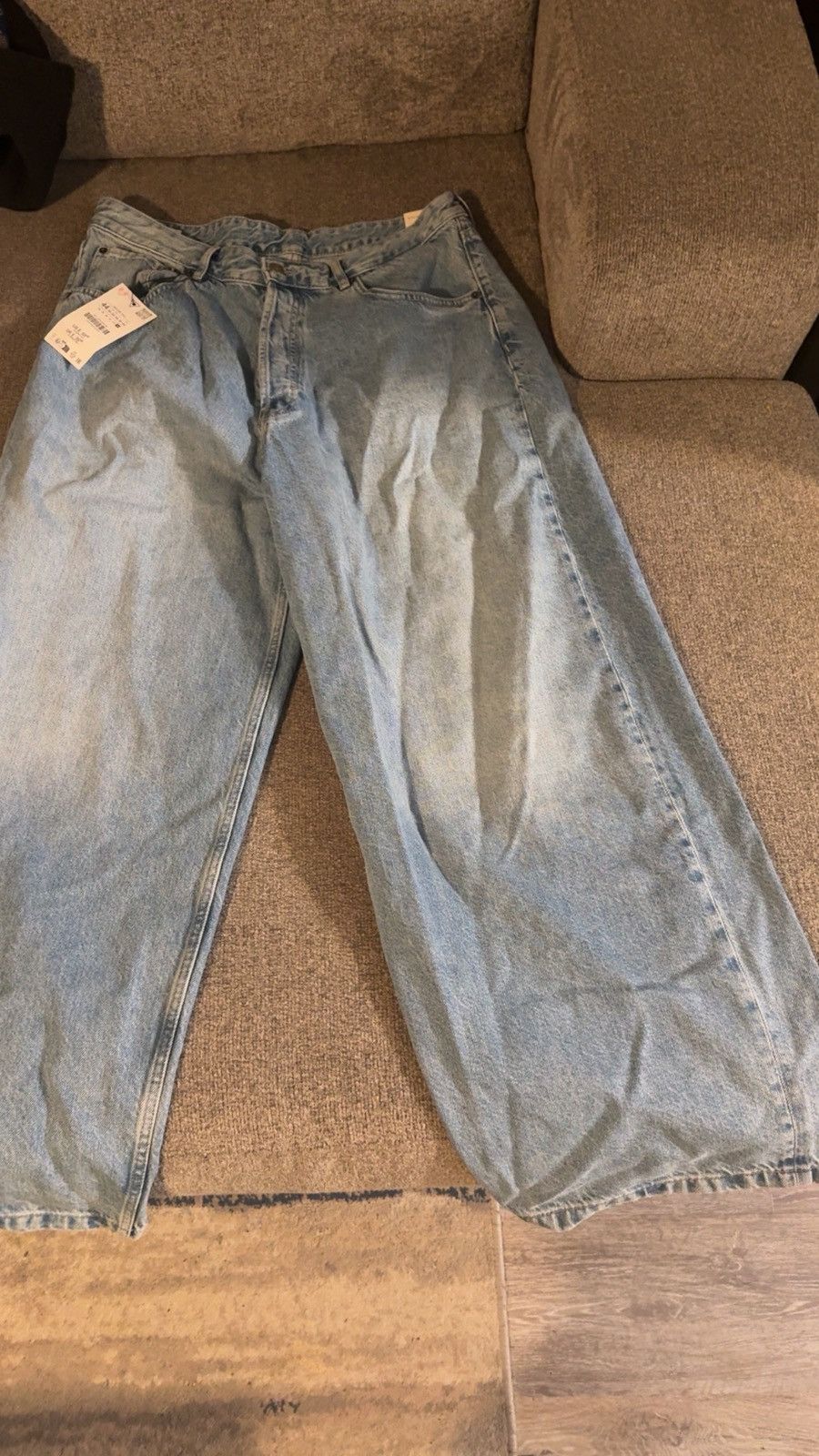 Zara Baggy Blue Jeans Size US 34 / EU 50 - 4 Thumbnail