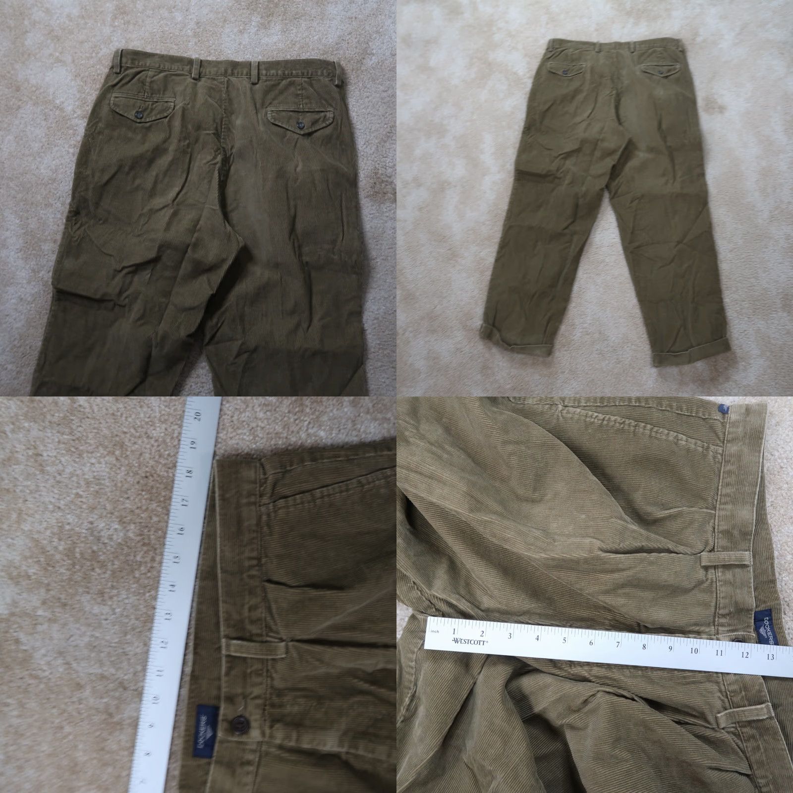 Dockers VINTAGE Dockers Khaki Pants Men 36x30 Corduroy Classic Straight Fit Pleated 5-Pocket Beige Brown MENS Size US 36 / EU 52 - 8 Thumbnail