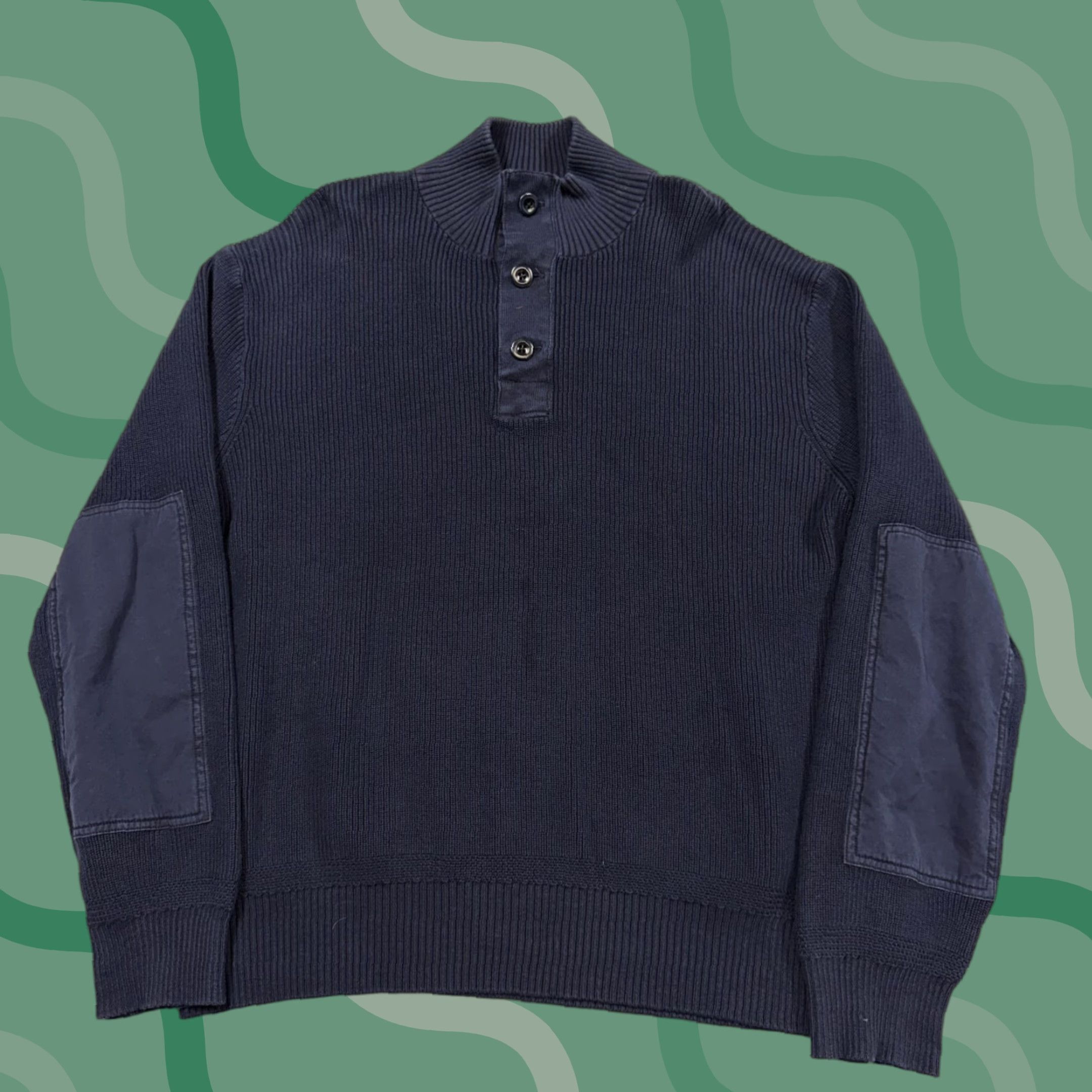 Polo Ralph Lauren Polo Ralph Lauren Sweater Mens 2XL Blue Mock Neck Henley Knit Pullover Cotton Size US XXL / EU 58 / 5 - 1 Thumbnail