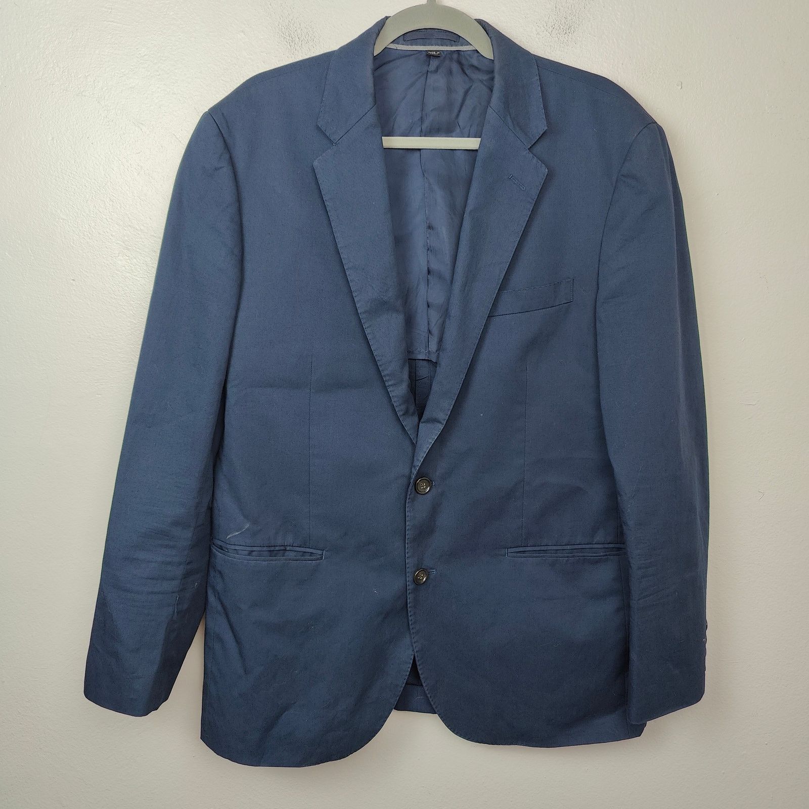 J.Crew J Crew Ludlow Blazer Mens 42R Navy Blue Larusmiani Cotton Size 42R - 1 Thumbnail