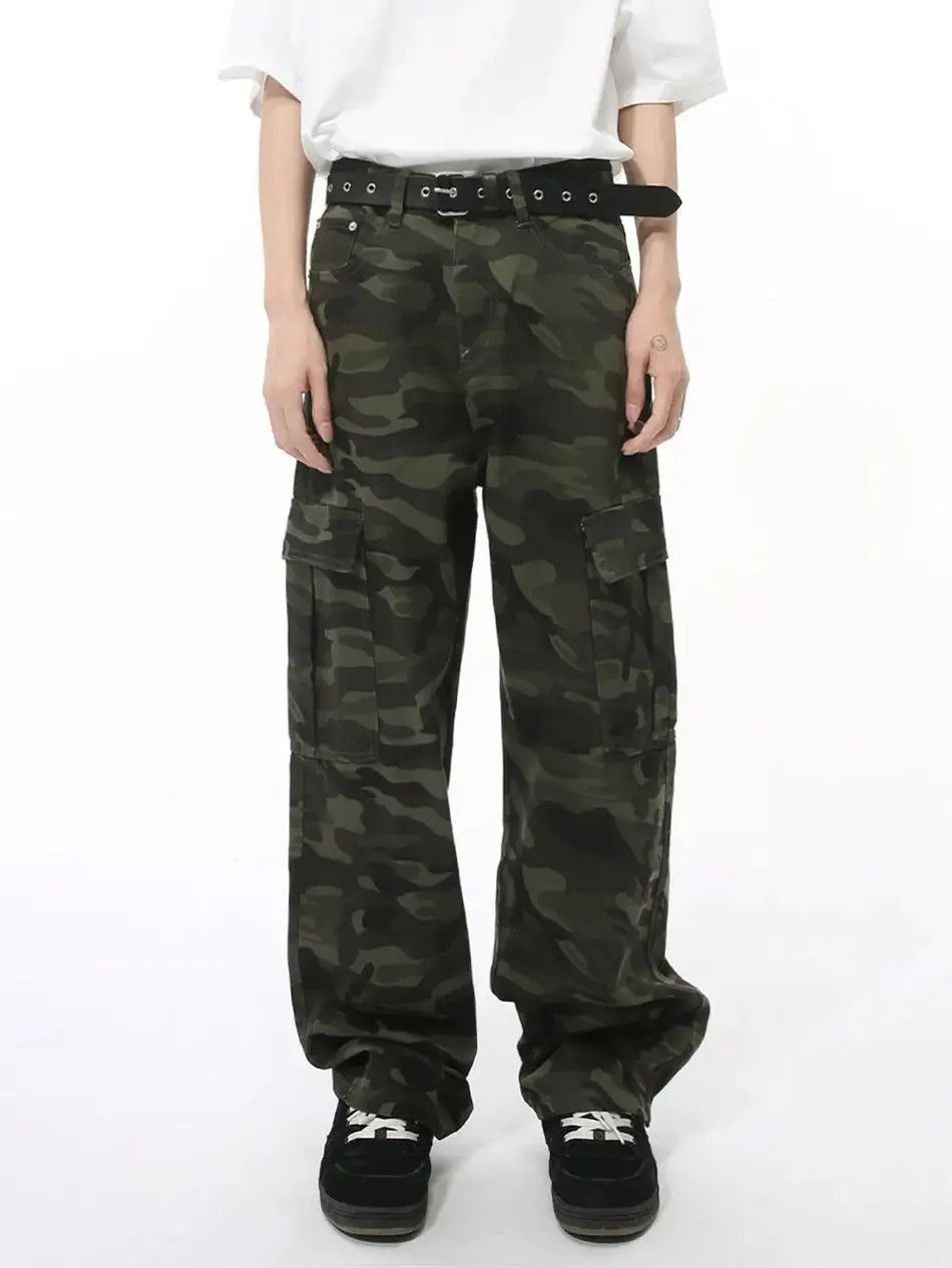 Japanese Brand Retro wide leg camouflage pocket jeans Size US 32 / EU 48 - 4 Thumbnail