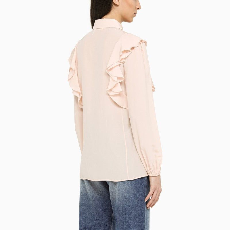 Chloe o1y0825 Silk Shirt in Light Pink Size L / US 10 / IT 46 - 3 Thumbnail