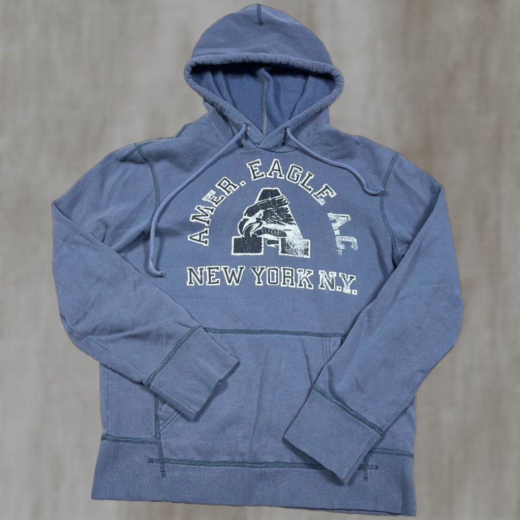 American Eagle Outfitters VINTAGE American Eagle Hoodie Shirt Men M Gray Logo Hooded Embroidered Sweatshirt 2000s AEO Size US M / EU 48-50 / 2 - 1 Thumbnail