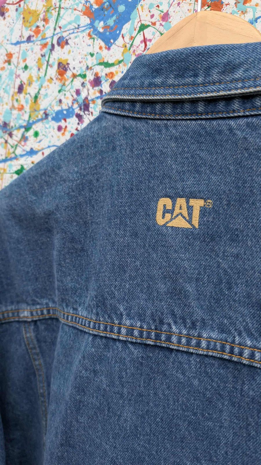 Caterpillar Vintage cat denim jacket caterpillar equipment 90s Large Size US L / EU 52-54 / 3 - 8 Thumbnail