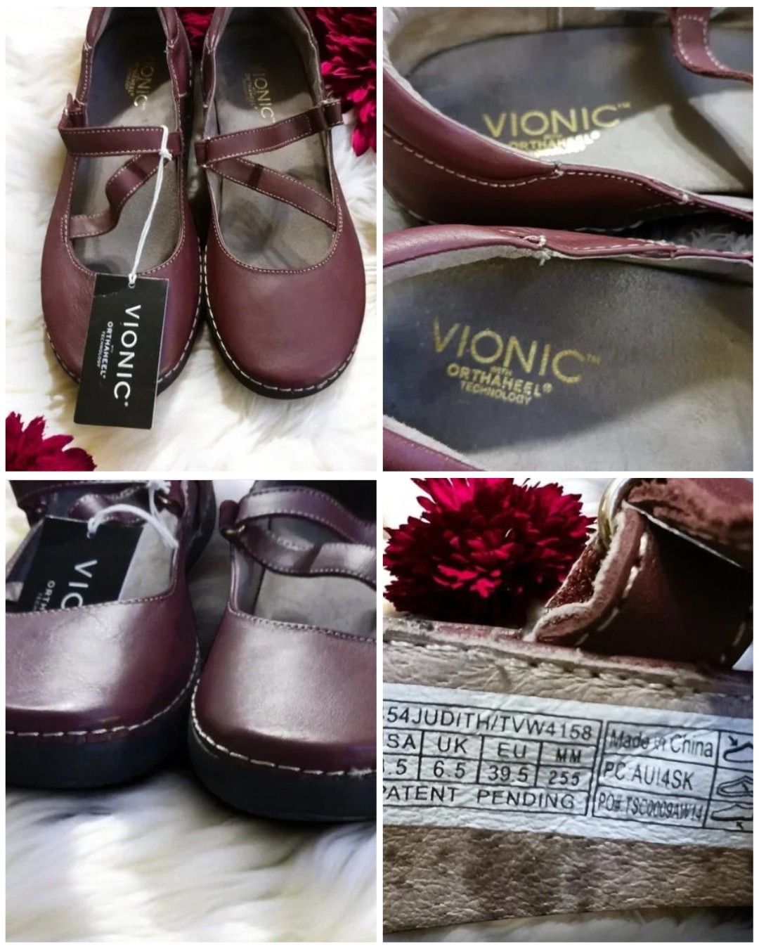 Vionic Vionic Judith Burgundy Mary Jane Flat Shoes Size 8.5 Size US 8.5 / IT 38.5 - 9 Thumbnail