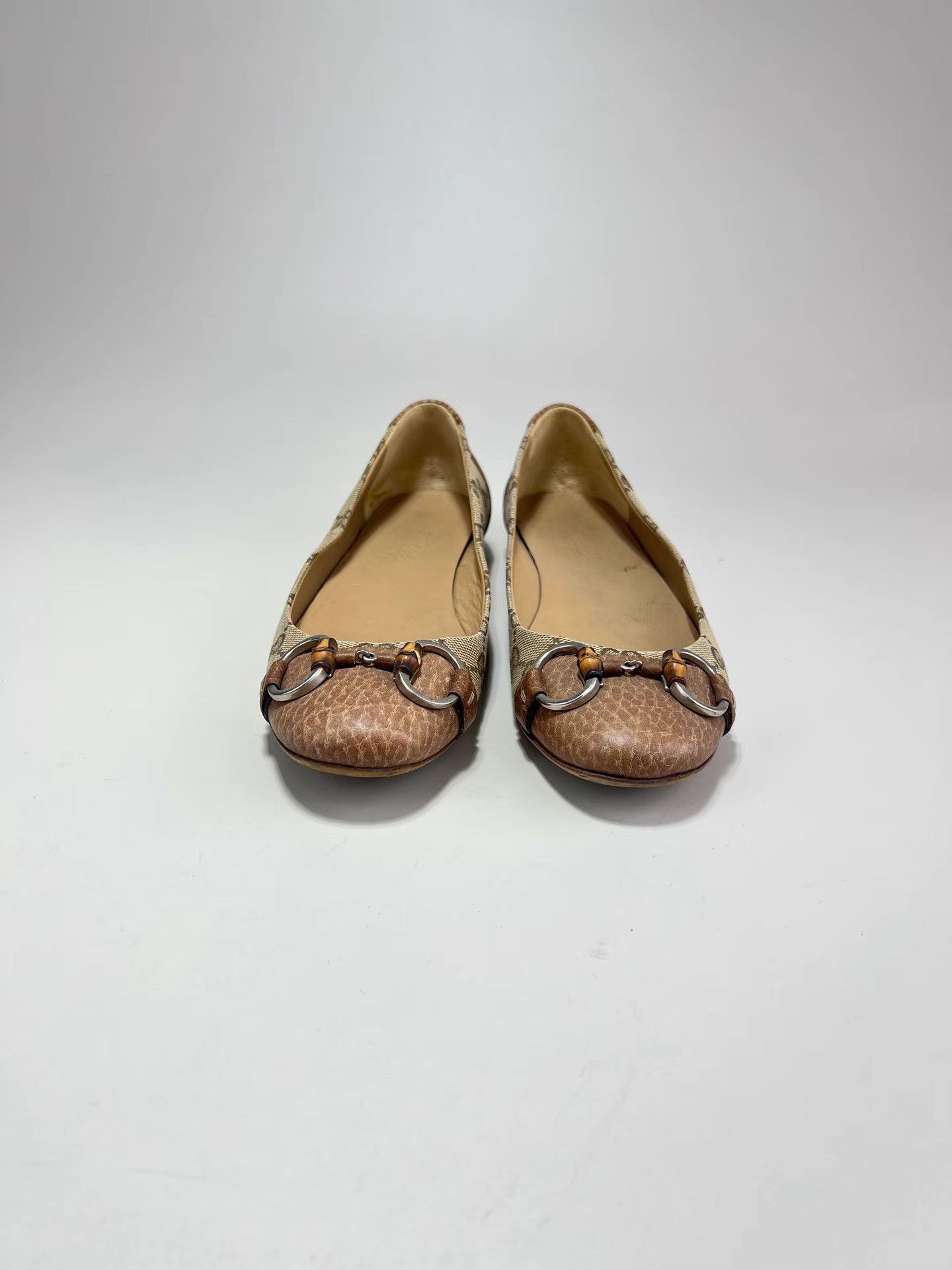 Gucci GUCCI Brown GG Monogram Horsebit Flats Size US 7 / IT 37 - 2 Thumbnail