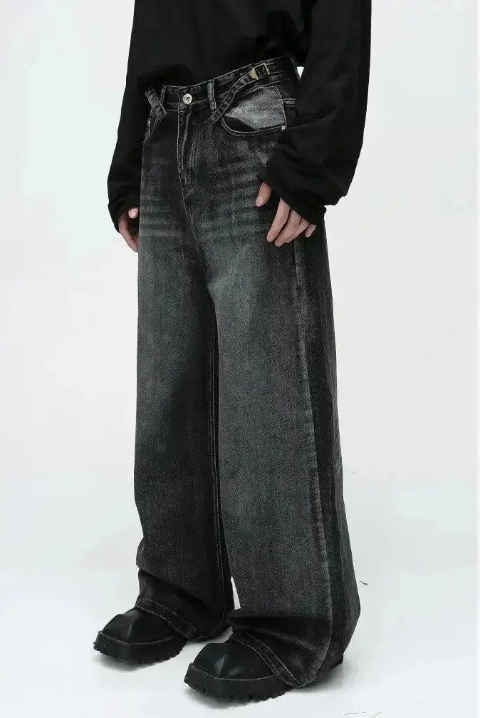 Japanese Brand Streetwear Straight Tube Wide Leg y2k Jeans Pants Size US 30 / EU 46 - 2 Thumbnail