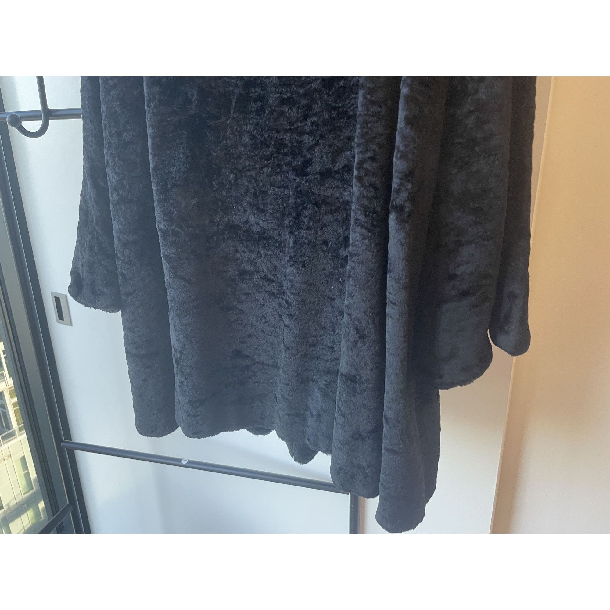 Versus Versus Black Faux Fur Coat With Silver Accents - Womens M Size S / US 4 / IT 40 - 4 Thumbnail