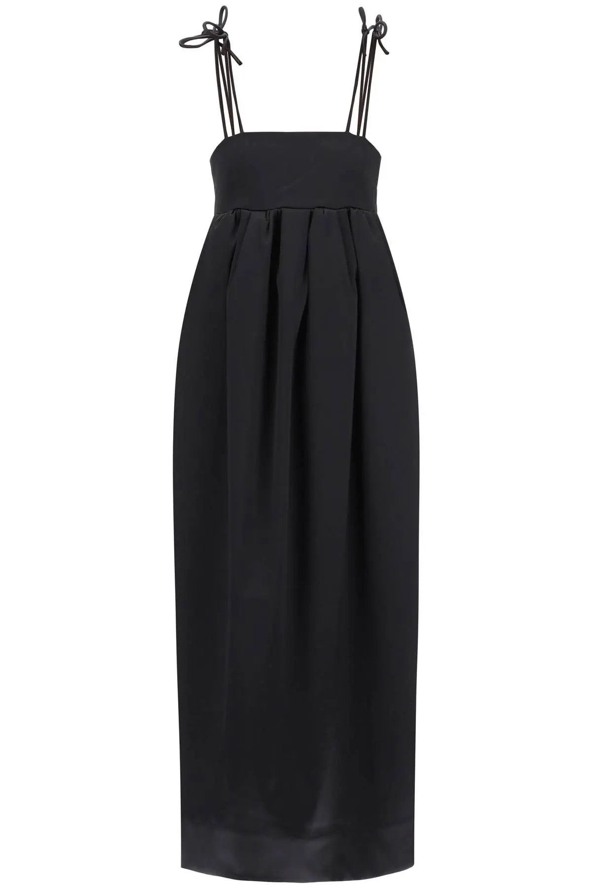 image of Ganni O1S22I1N1223 Duchesse Maxi Dress In Black, Women's (Size Small)