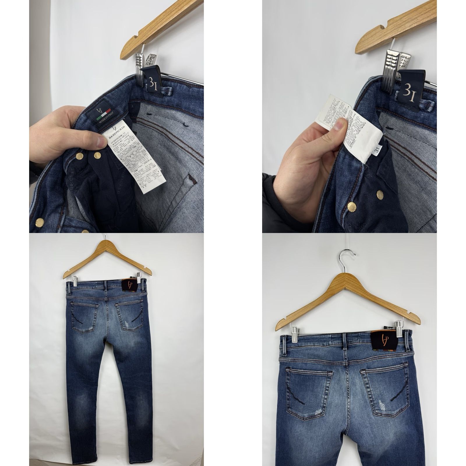 Vintage Handpicked Luxury Jeans Made in Italy Slim Fit Size 31 Jeans Men Blue Size US 31 - 9 Thumbnail