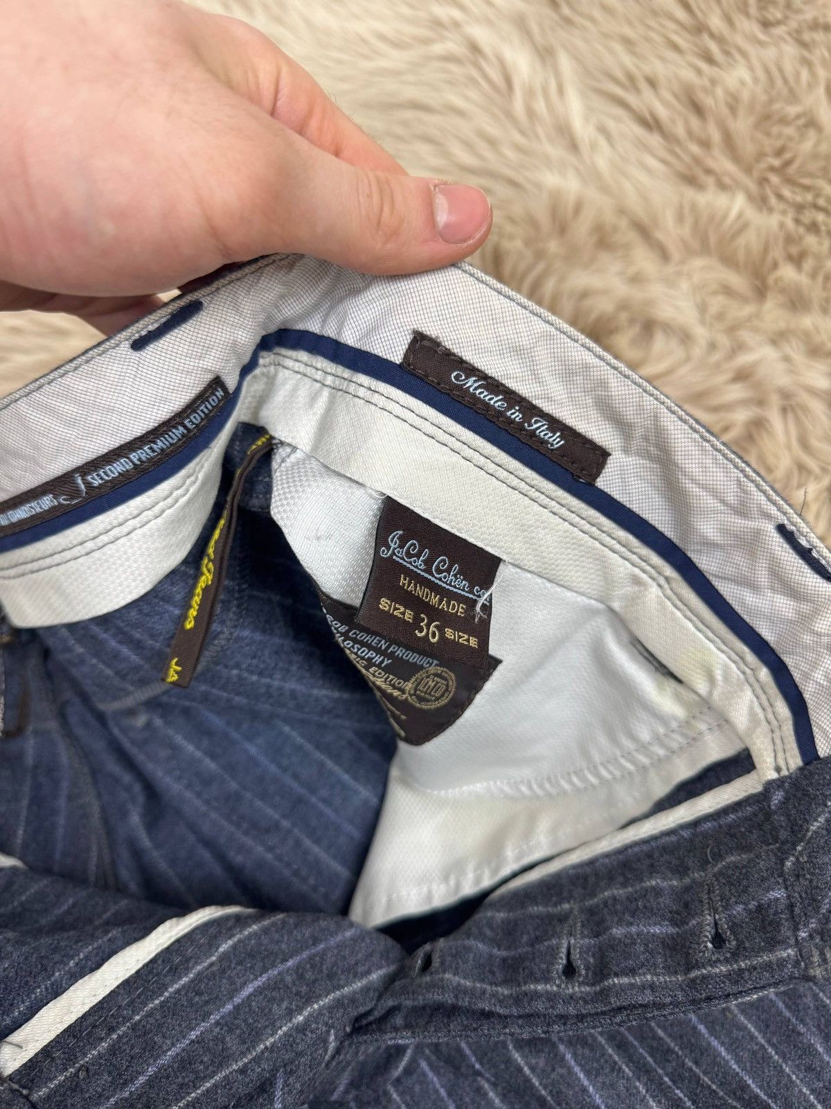 Jacob Cohen Jacob Cohen Vitale Barberis Canonico 688 Wool Slim Trousers Size US 36 / EU 52 - 8 Thumbnail