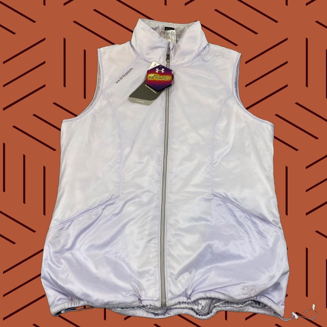 Under Armour VINTAGE? No — Under Armour Vest Women's Medium Light Purple Primaloft Puffer Infrared Zip Storm Overcoat Size L / US 10 / IT 46 - 1 Thumbnail