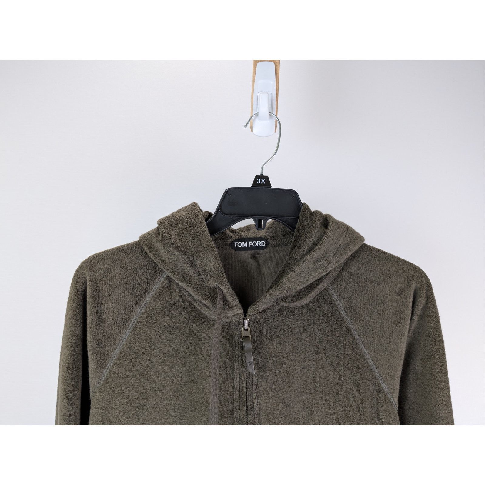 Tom Ford o1rshd1 CC20 Towelling cotton hoodie in green Size US M / EU 48-50 / 2 - 3 Thumbnail