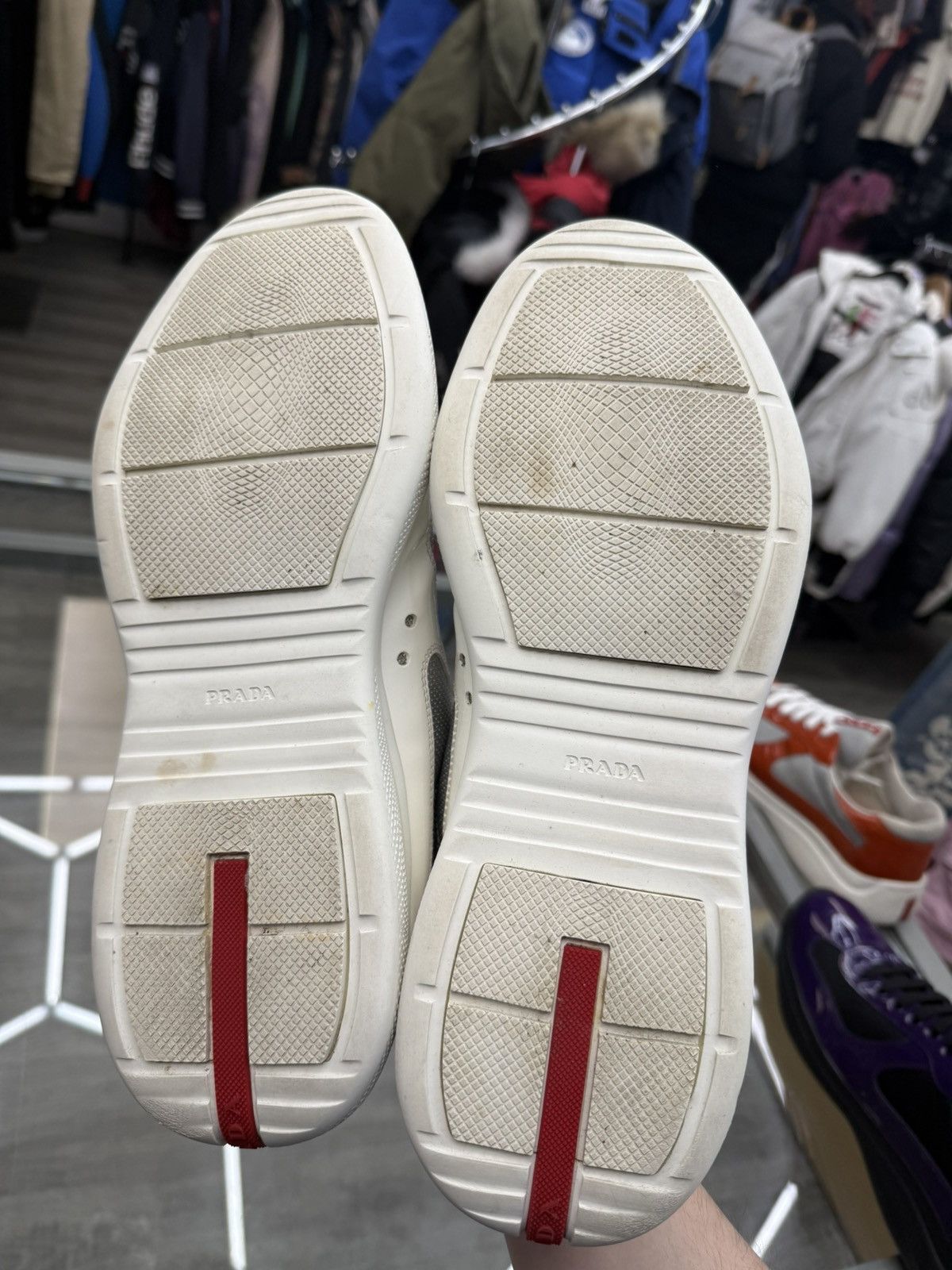 Prada Prada Cup Sneakers - White / Grey Size US 12 / EU 45 - 6 Thumbnail