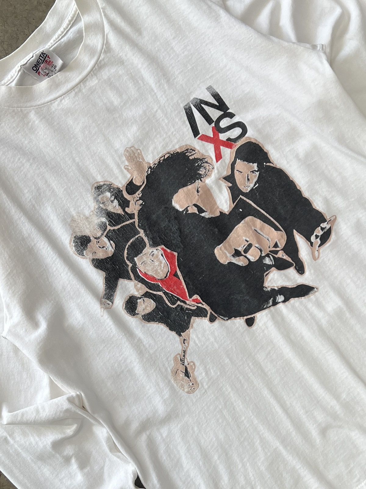 Band Tees Vintage 90s INXS Band Member Parking Lot Boot Tee Oneita XL Size US XL / EU 56 / 4 - 1 Thumbnail