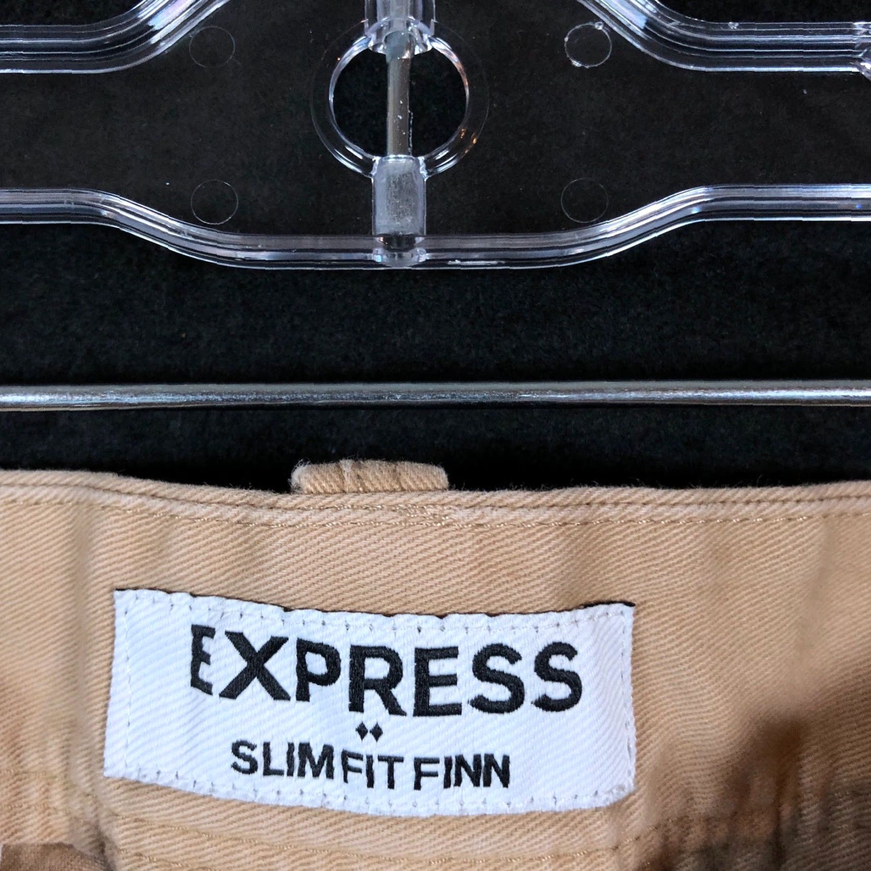 Express Express Pants Tan Mid Rise Slim Fit 36x32 Chino Men Regular Flat Front 100% Cotton Size US 36 / EU 52 - 4 Thumbnail