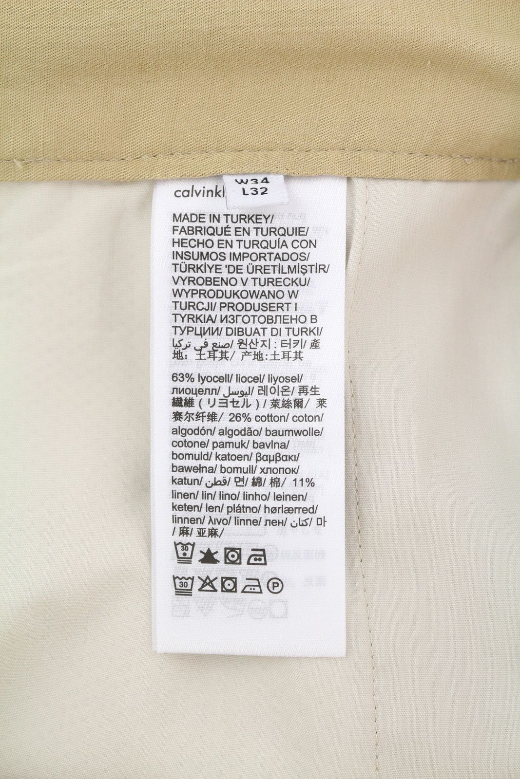 Calvin Klein DYED TENCEL TAPERED W34/L32 Brown Linen Trousers 85288 Size US 34 / EU 50 - 7 Thumbnail