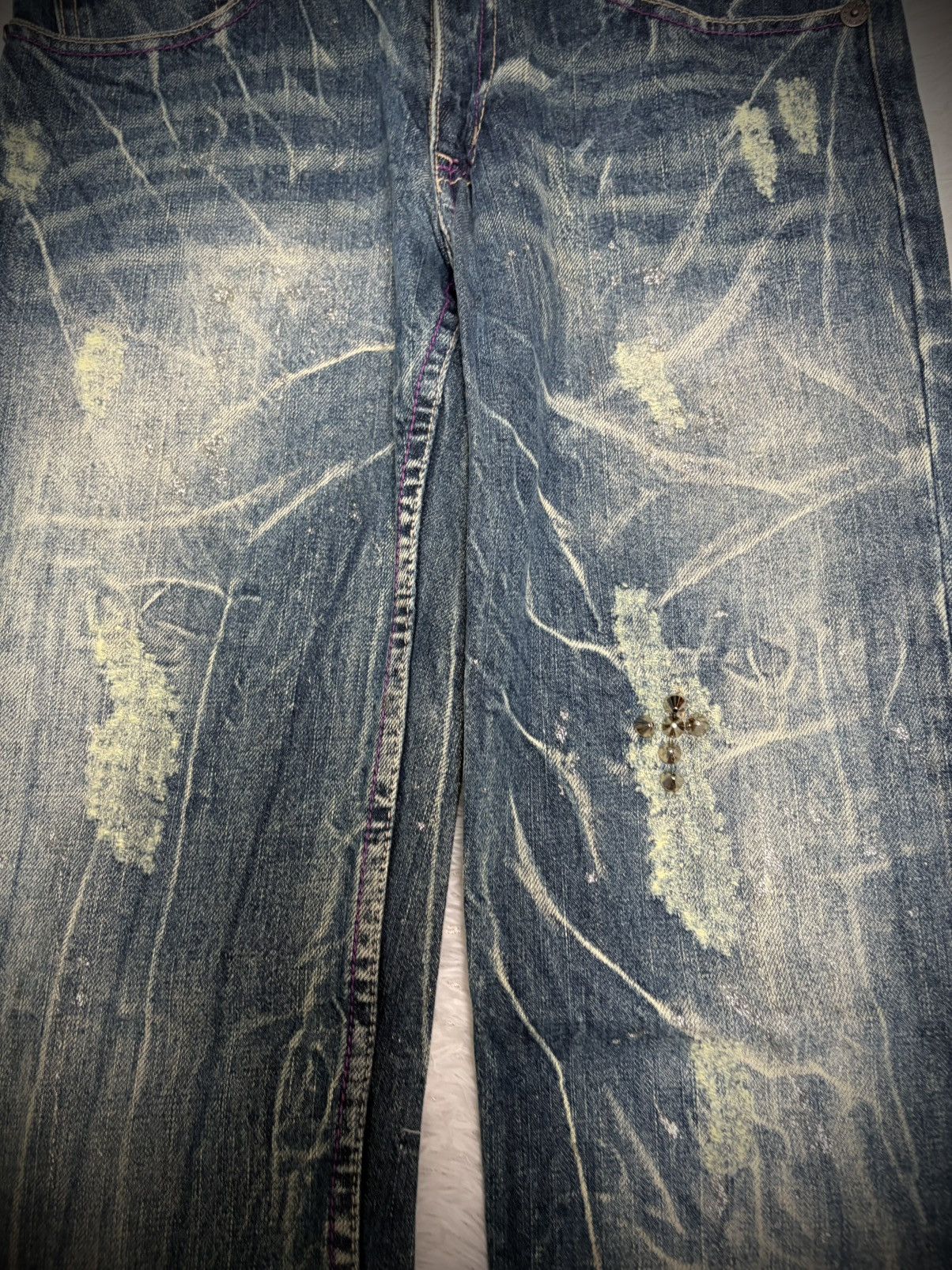 Japanese Brand Japanese Brand acidwash studded jeans Size US 30 / EU 46 - 3 Thumbnail