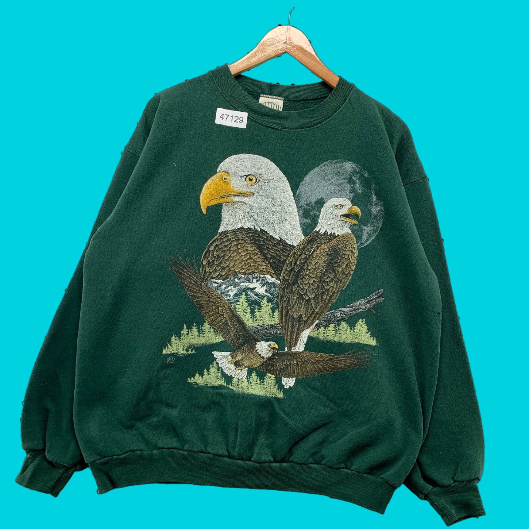 Vintage VINTAGE Cotton Grove Sweatshirt Mens L Green Eagle Nature USA Outdoor Cotton Grove Sweatshirt Animals Bird Nature USA L Mens Green Vintage Size US L / EU 52-54 / 3 - 1 Thumbnail