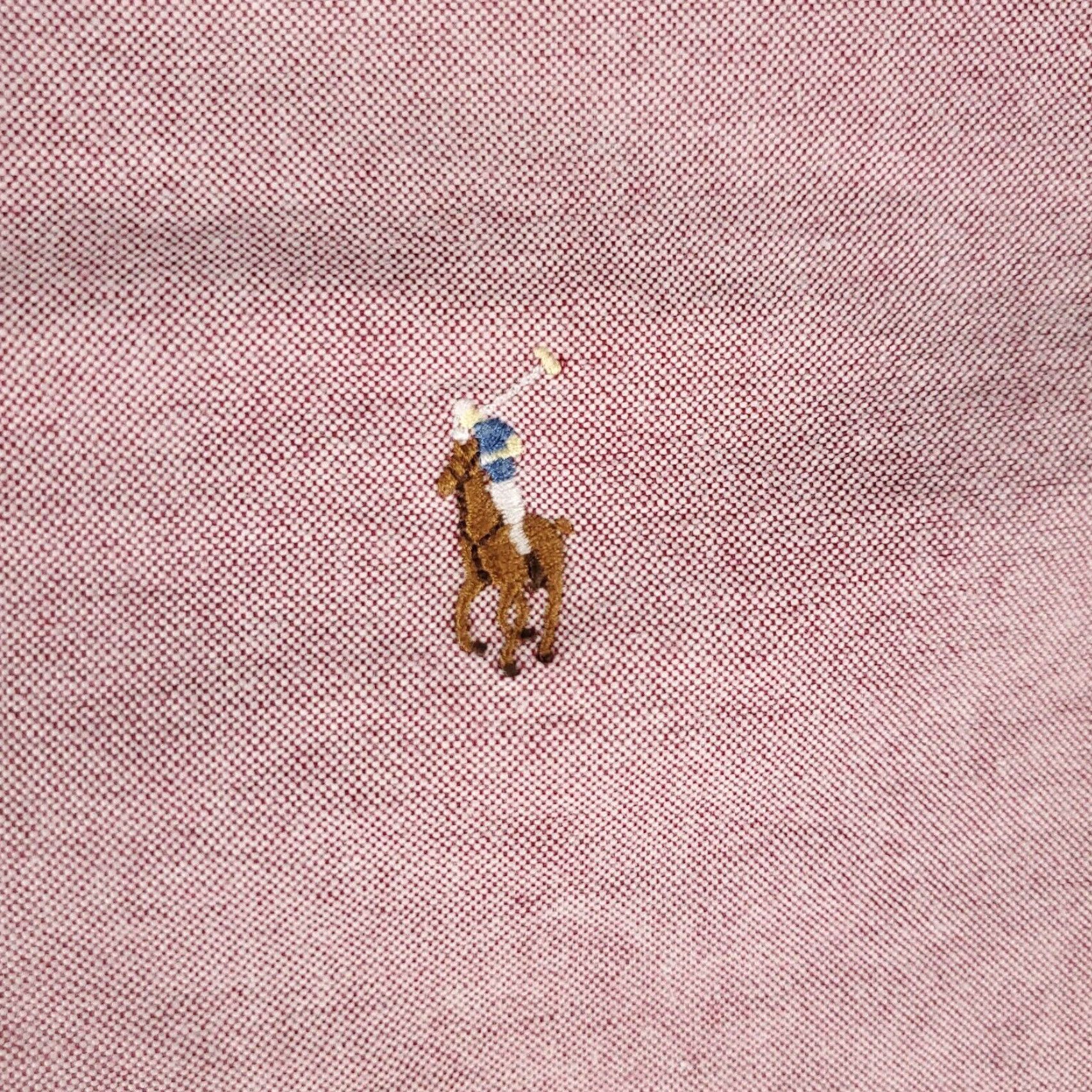 Ralph Lauren VINTAGE Ralph Lauren Dress Shirt Mens Size 15.5 Long Sleeve Cotton Red Business Casual Size 40R - 2 Thumbnail