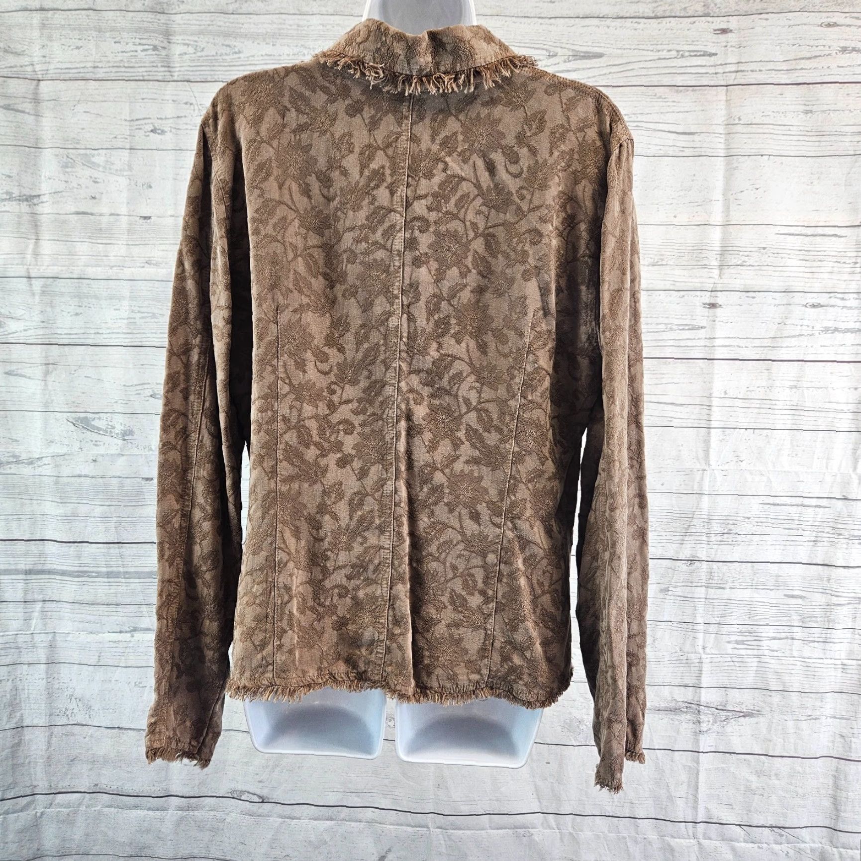 Vintage Tianello Womens Penelope Jacket Small Brown Fringe Button Front Long Sleeve Size S / US 4 / IT 40 - 4 Thumbnail