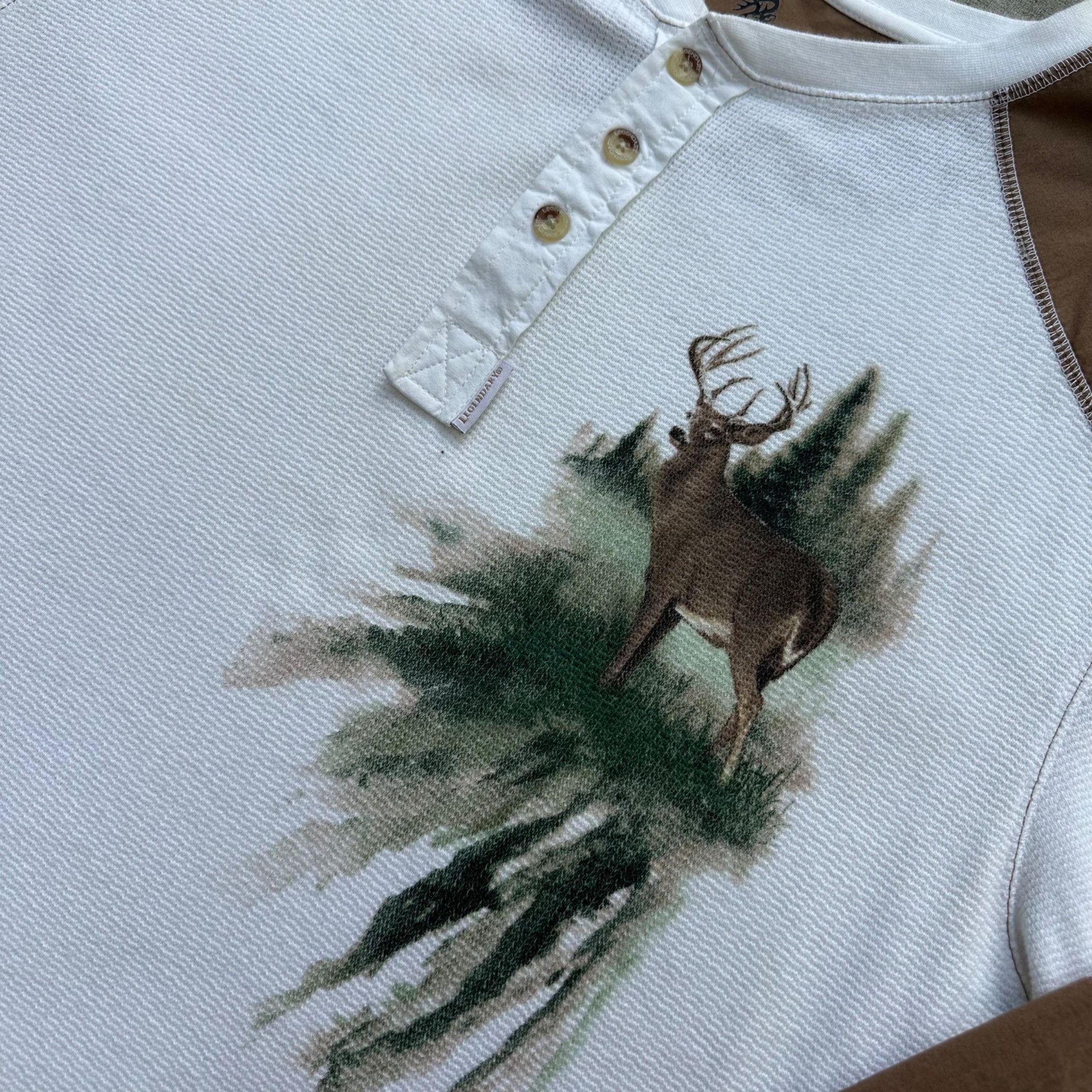 Vintage Vintage Y2K Legendary Deer Art Thermal 2 Tone Henley Longsle Size US L / EU 52-54 / 3 - 3 Thumbnail