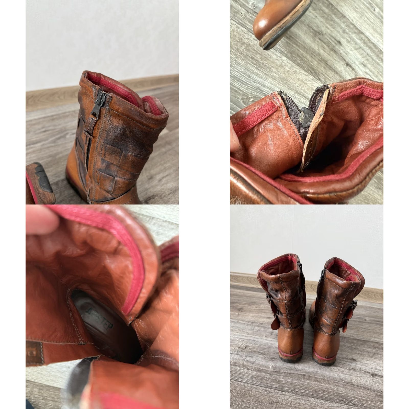 Vintage VINTAGE Airstep A.S.98 Zip Leather Heel Boots Biker Brown Womens Size EU 39 US 9 Size US 9 / IT 39 - 8 Thumbnail