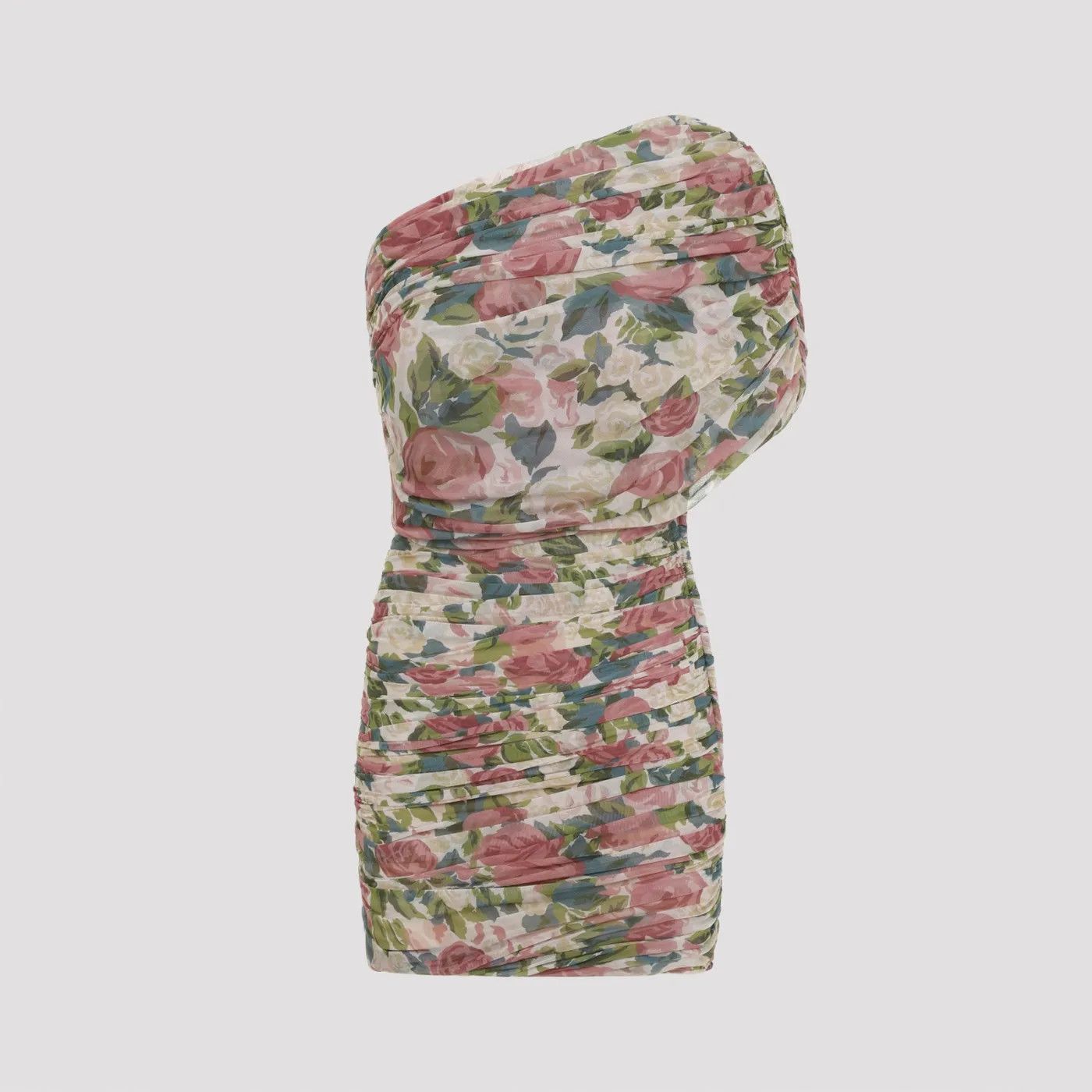 Saint Laurent Paris o1bcso1str1125 Ruched One Shoulder Dress in Multicolor Size XS / US 0-2 / IT 36-38 - 1 Thumbnail