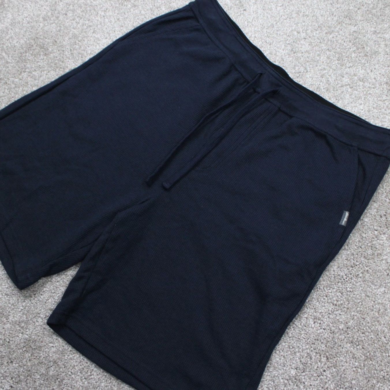 Eddie Bauer Eddie Bauer Mens Medium Blue Lounge Shorts Cotton/Poly 8" Inseam Sweat Knit Pockets Logo Flat Front Casual Size US 31 - 4 Thumbnail