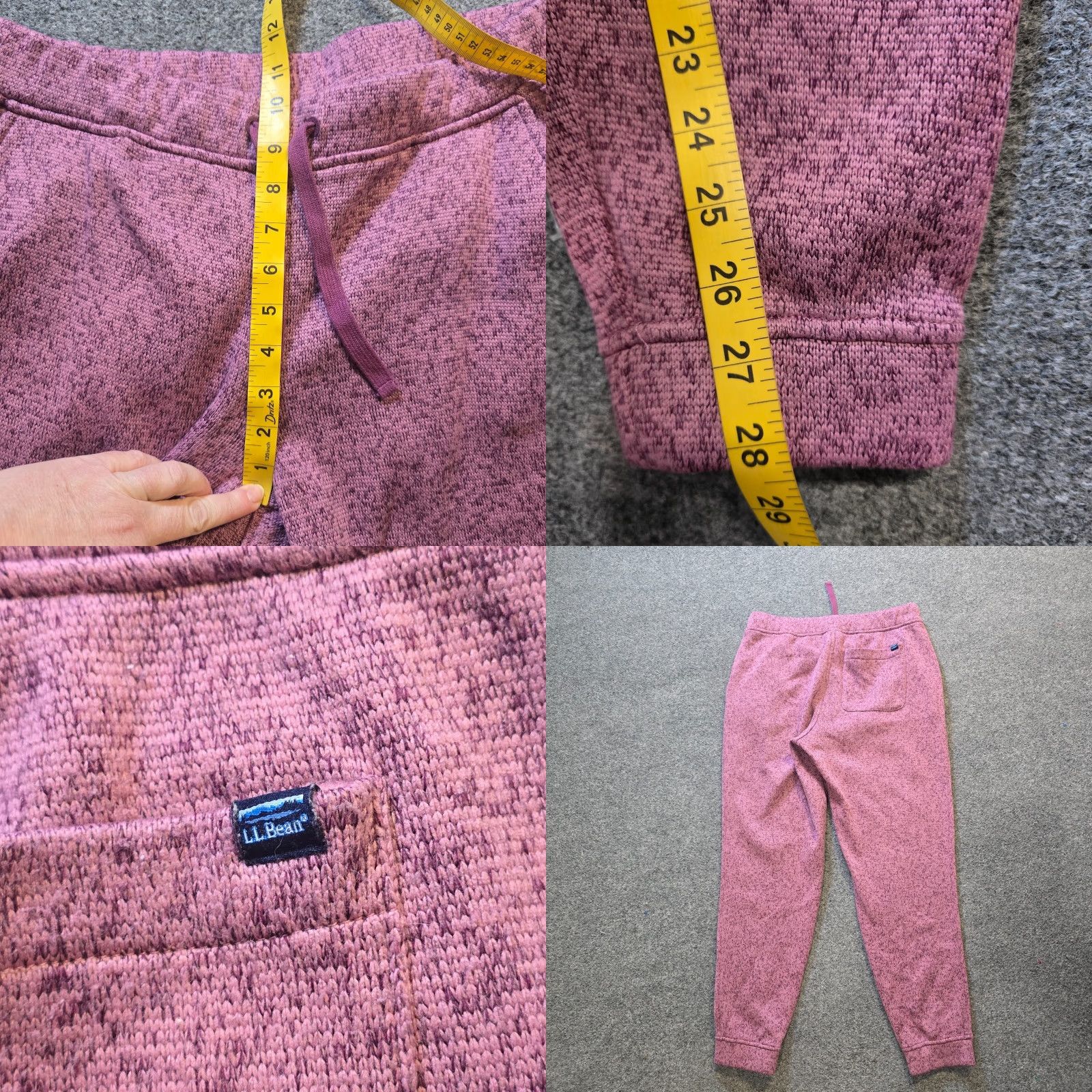 Vintage LL Bean Pants Womens Medium Pink Sweater Fleece Joggers Pull On Casual Lounge Loungewear Tapered Inseam 28 in Regular Fit Solid Pink Womens Size M / US 6-8 / IT 42-44 - 8 Thumbnail