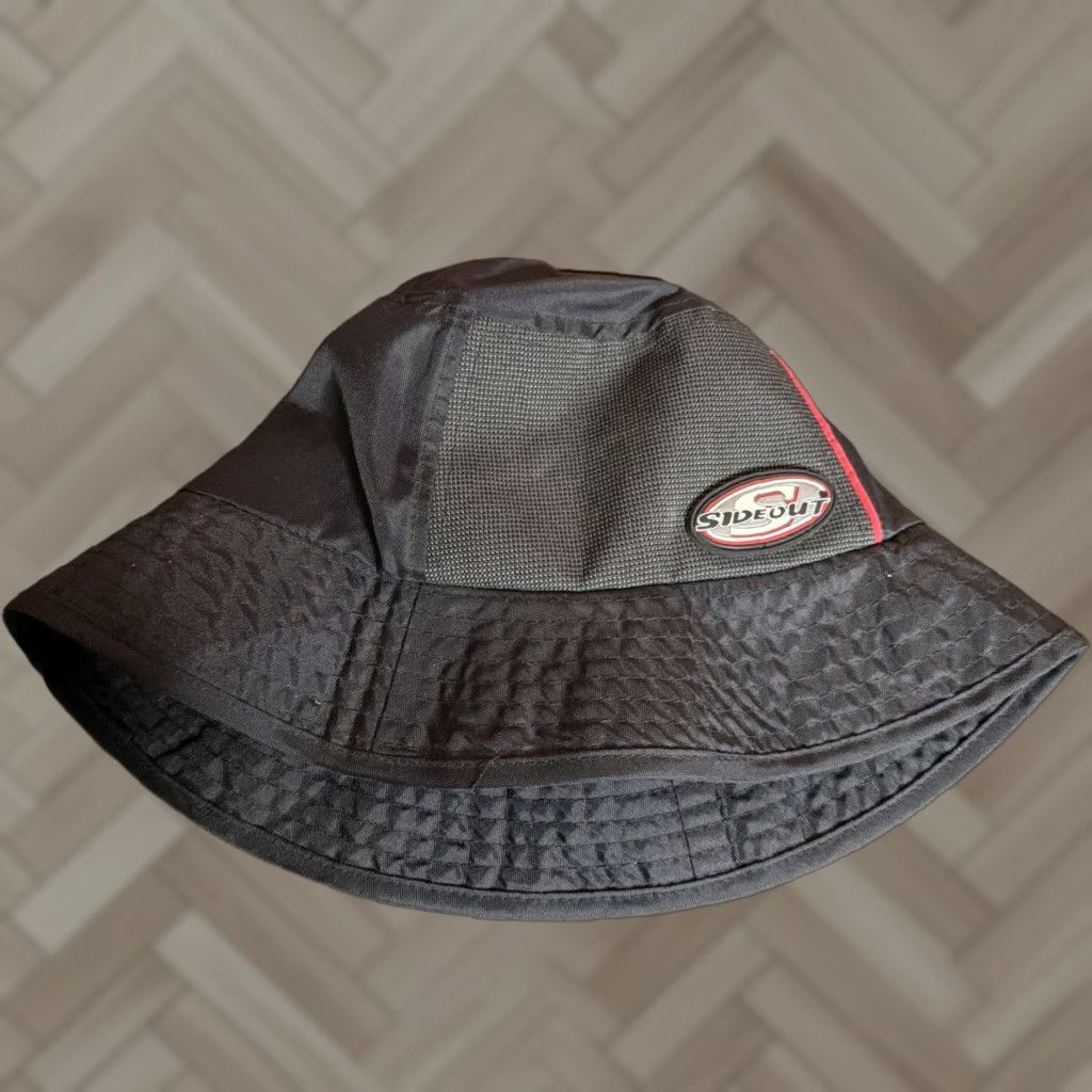 Sideout VINTAGE 90’s / Y2K Side Out Bucket Hat Unisex Adults One Size Black Bucket Hat 90s Mens Womens Size ONE SIZE - 1 Thumbnail