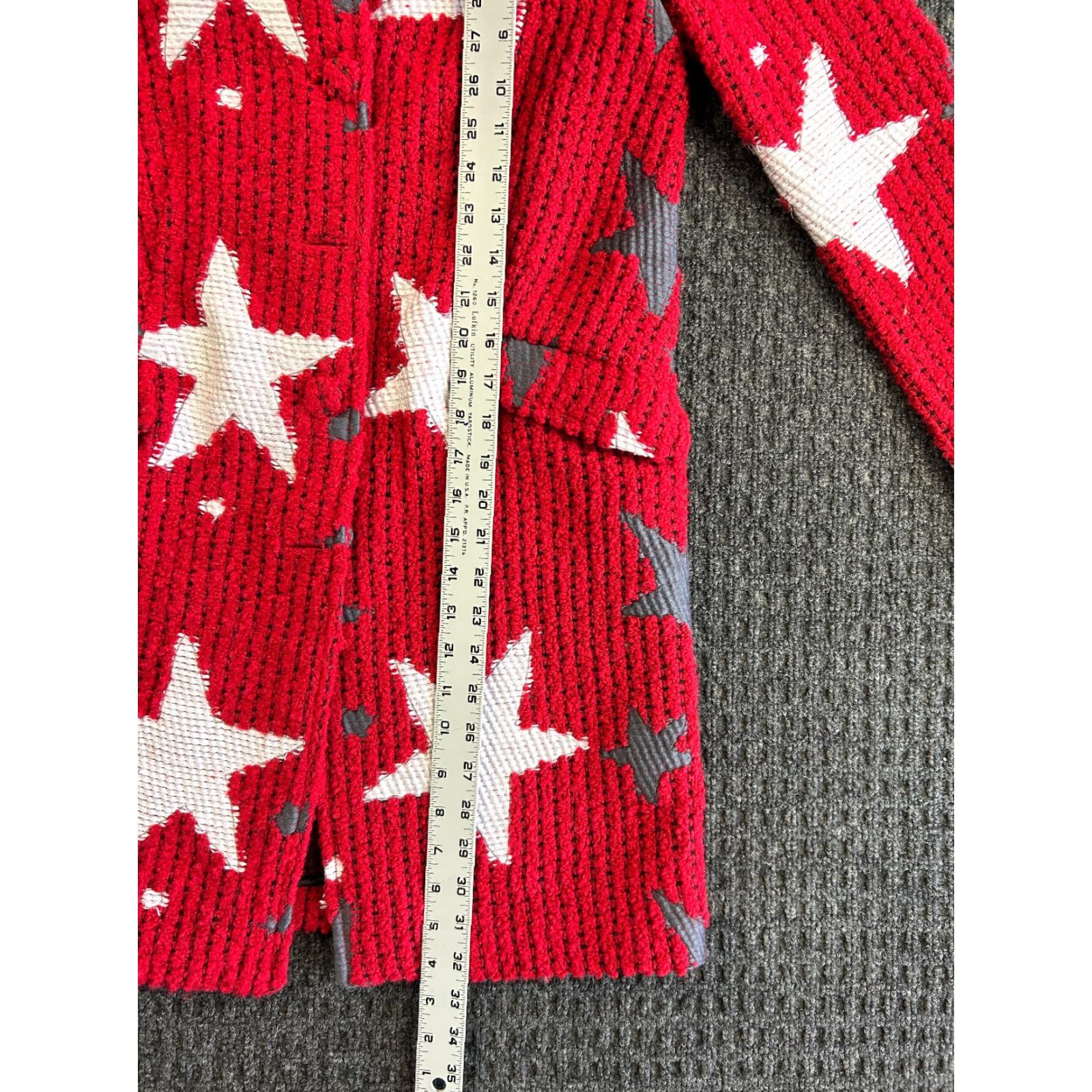 Vintage VINTAGE UltraChic USA Patriotic Knit Coat Red 38 S Long Sleeve Women Pea Coat Long Jacket/Coat USA 90s Size S / US 4 / IT 40 - 6 Thumbnail