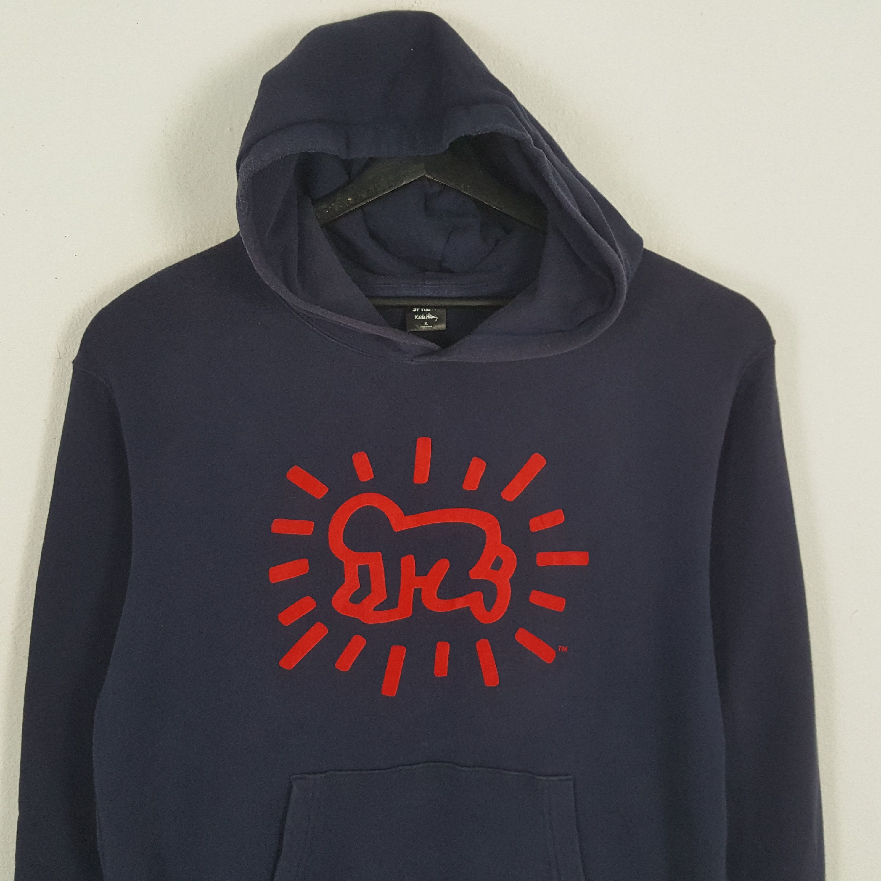 Keith Haring × Vintage KEITH HARING Center Design Streetwear Style Hoodies Size US XL / EU 56 / 4 - 2 Thumbnail