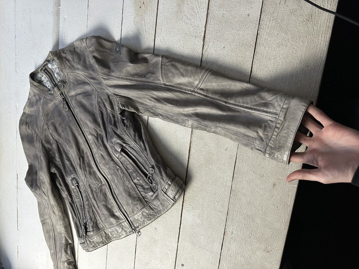 Other 🚨Y2K RICK OWENS TYPE DIRTY SLIM FIT ZIP LEATHER JACKET Size S / US 4 / IT 40 - 2 Thumbnail