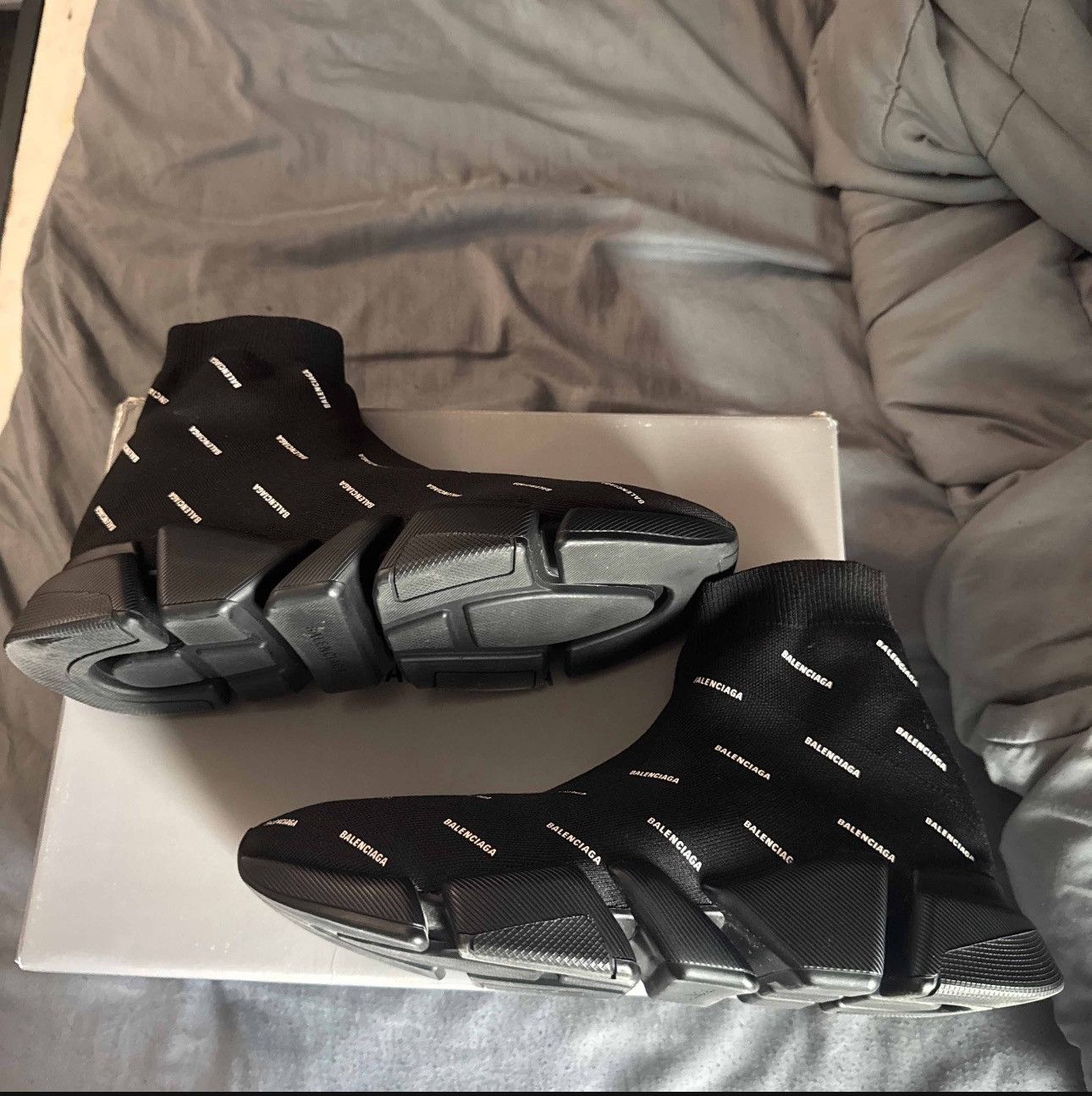 Balenciaga Balenciaga Speed 2.0 Sneaker 'All Over Logo - Black' Size US 11 / EU 44 - 2 Thumbnail