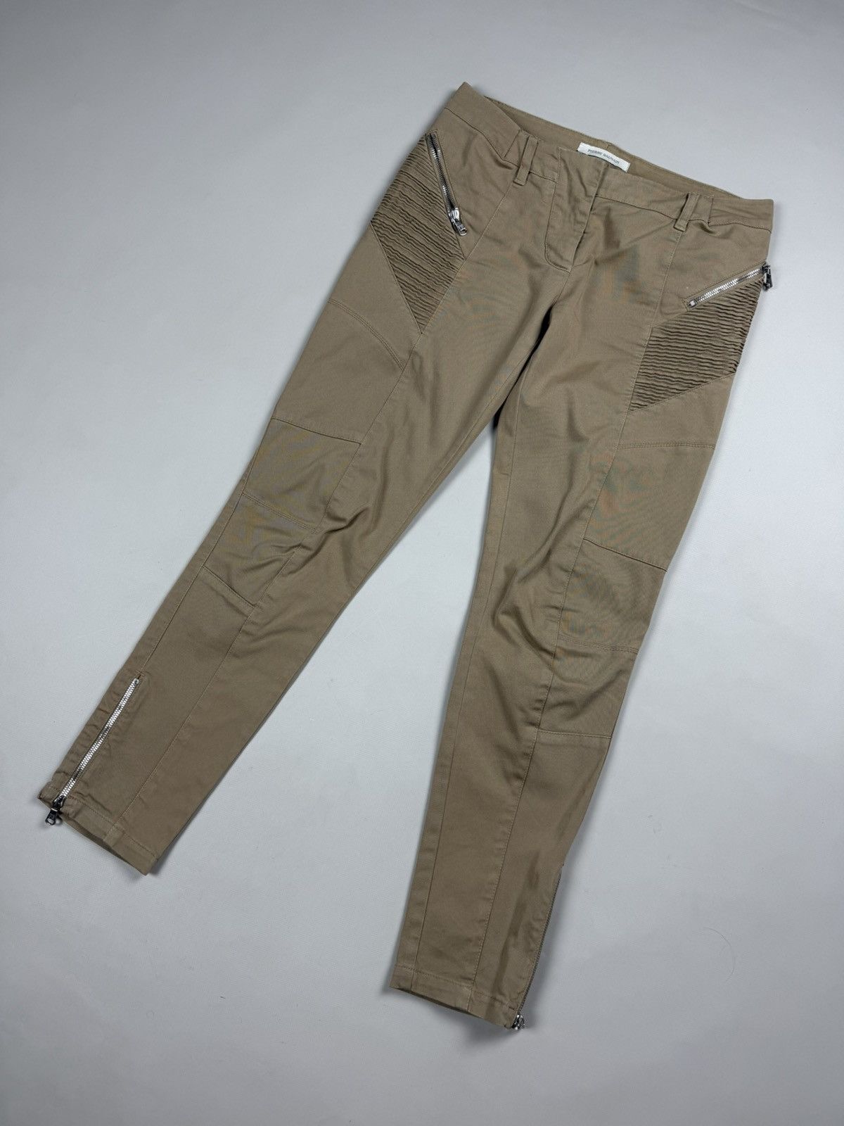 Pierre Balmain Pierre Balmain Ladies Ankle Zip Biker Chino Pants Trousers Size 28" / US 6 / IT 42 - 4 Thumbnail