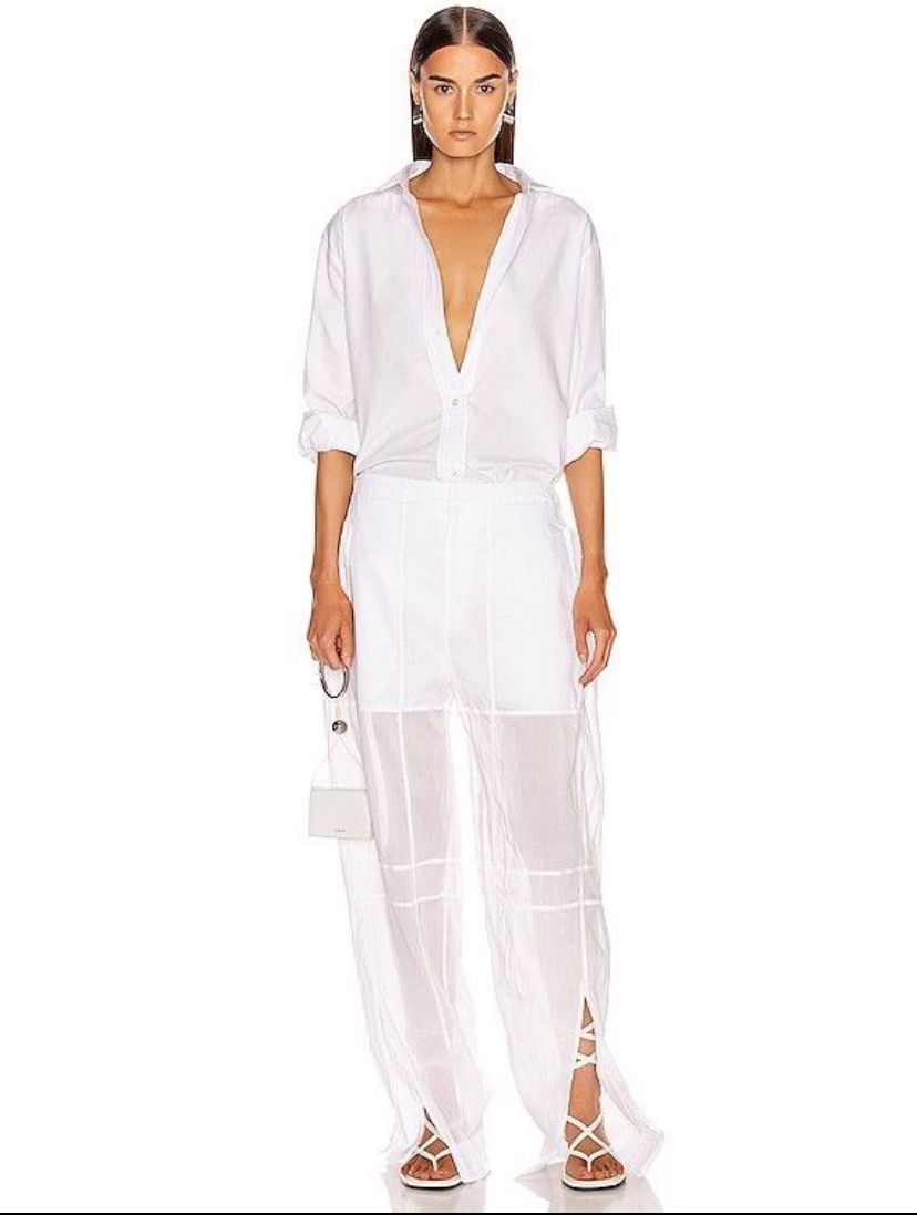 Jil Sander Grail💥Jil Sander Sheer Mesh Sexy Pants White Size 30" / US 8 / IT 44 - 1 Thumbnail